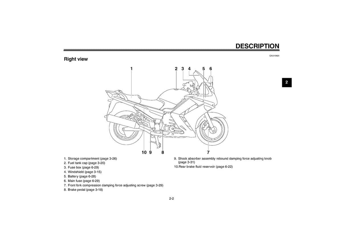YAMAHA FJR1300AS Owners Manual 2009 - STEEL WIRE BOUND - PROTECTIVE COVERS
