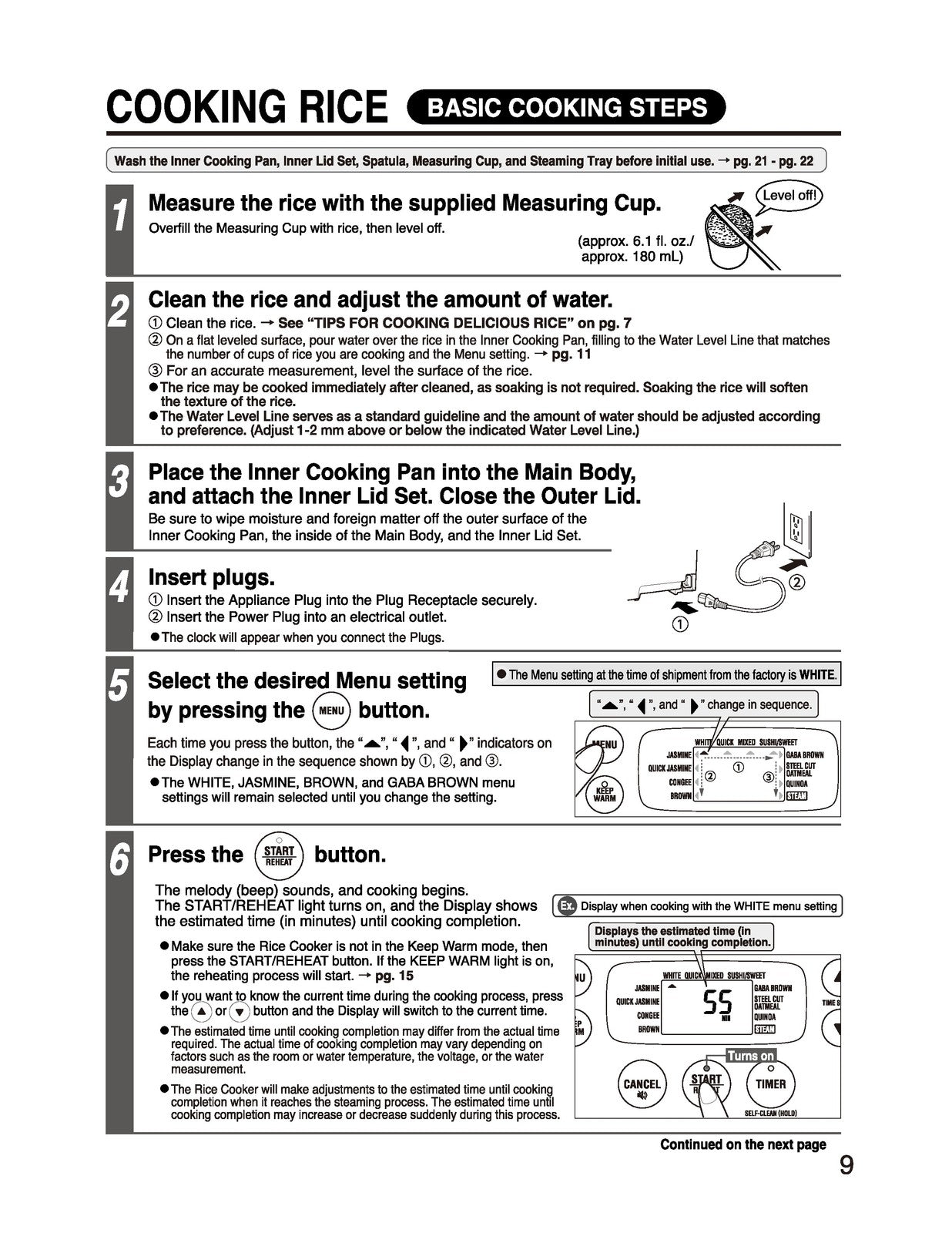 ZOJIRUSHI NW-QAC10 18 Induction Heating Rice Operating Instructions Manual