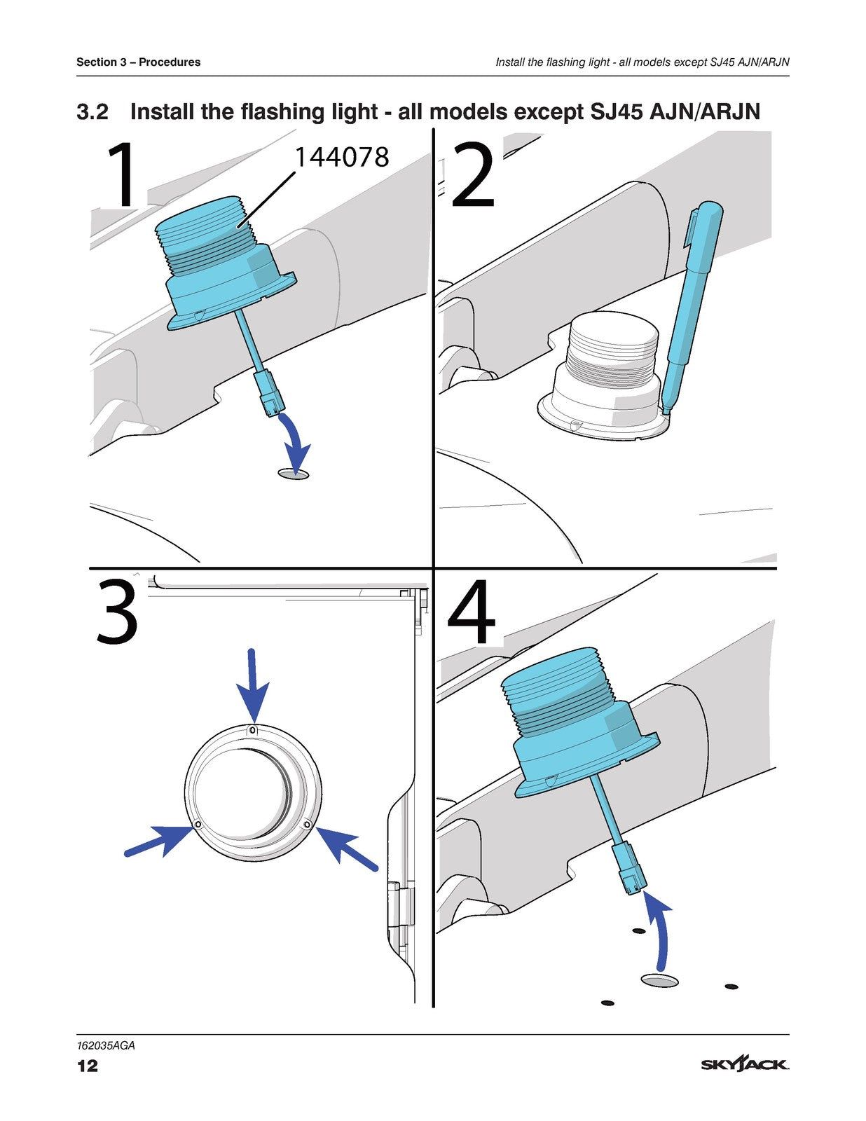 SKYJACK SJ40 45 61 66 82 86  More Flashing Light Installation Manual 2026