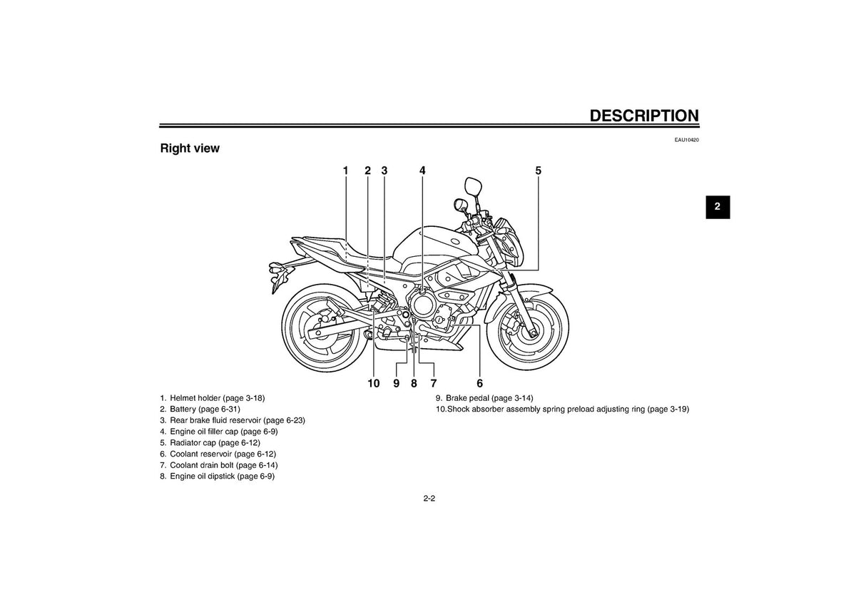 YAMAHA XJ6N Motorcycle Owners Manual 2009 - STEEL WIRE BOUND - PROTECTIVE COVERS