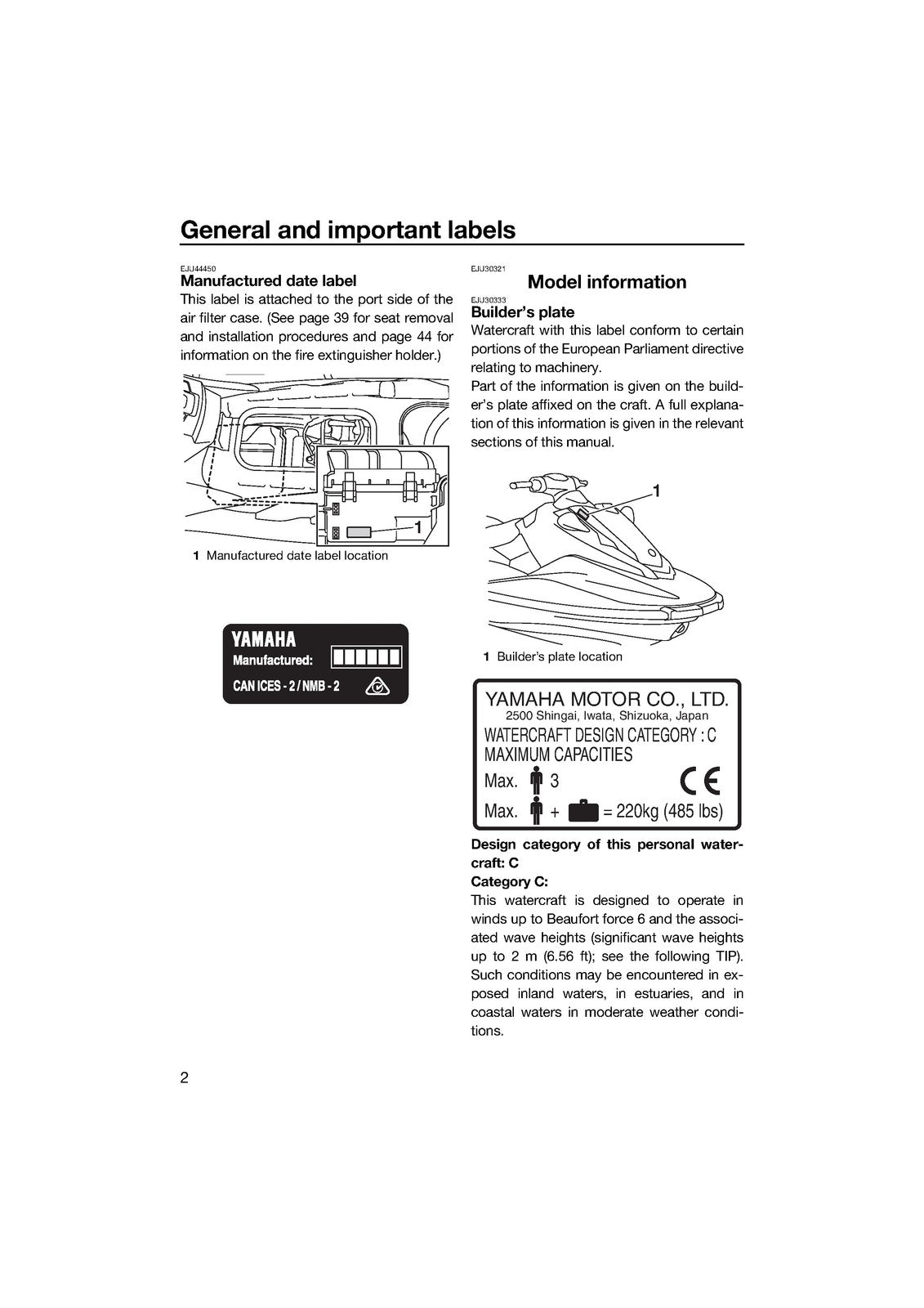 YAMAHA 2017 WaveRunner EX EX Sport EX Deluxe Owners Operators Manual - BOUND