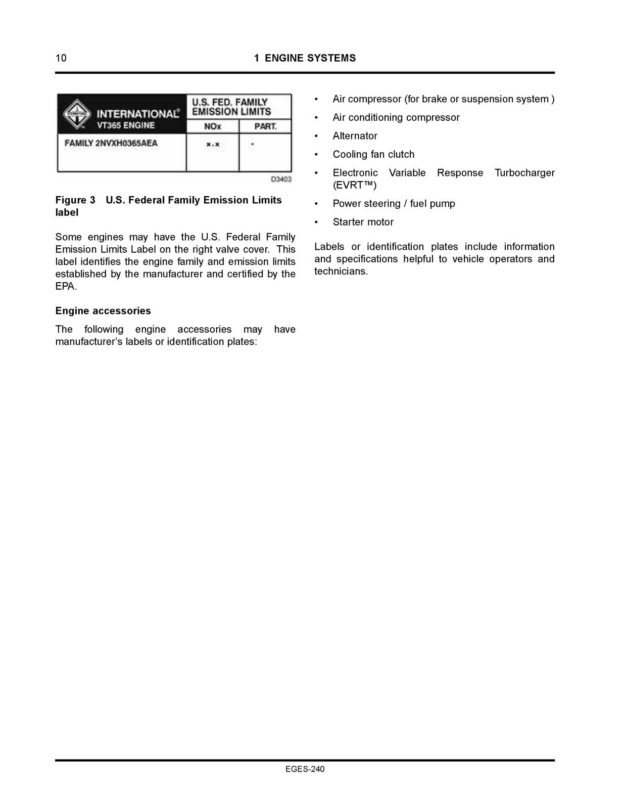 INTERNATIONAL VT 365 Diesel Engine Diagnostic Manual - WIRE BOUND - TOUGH COVERS