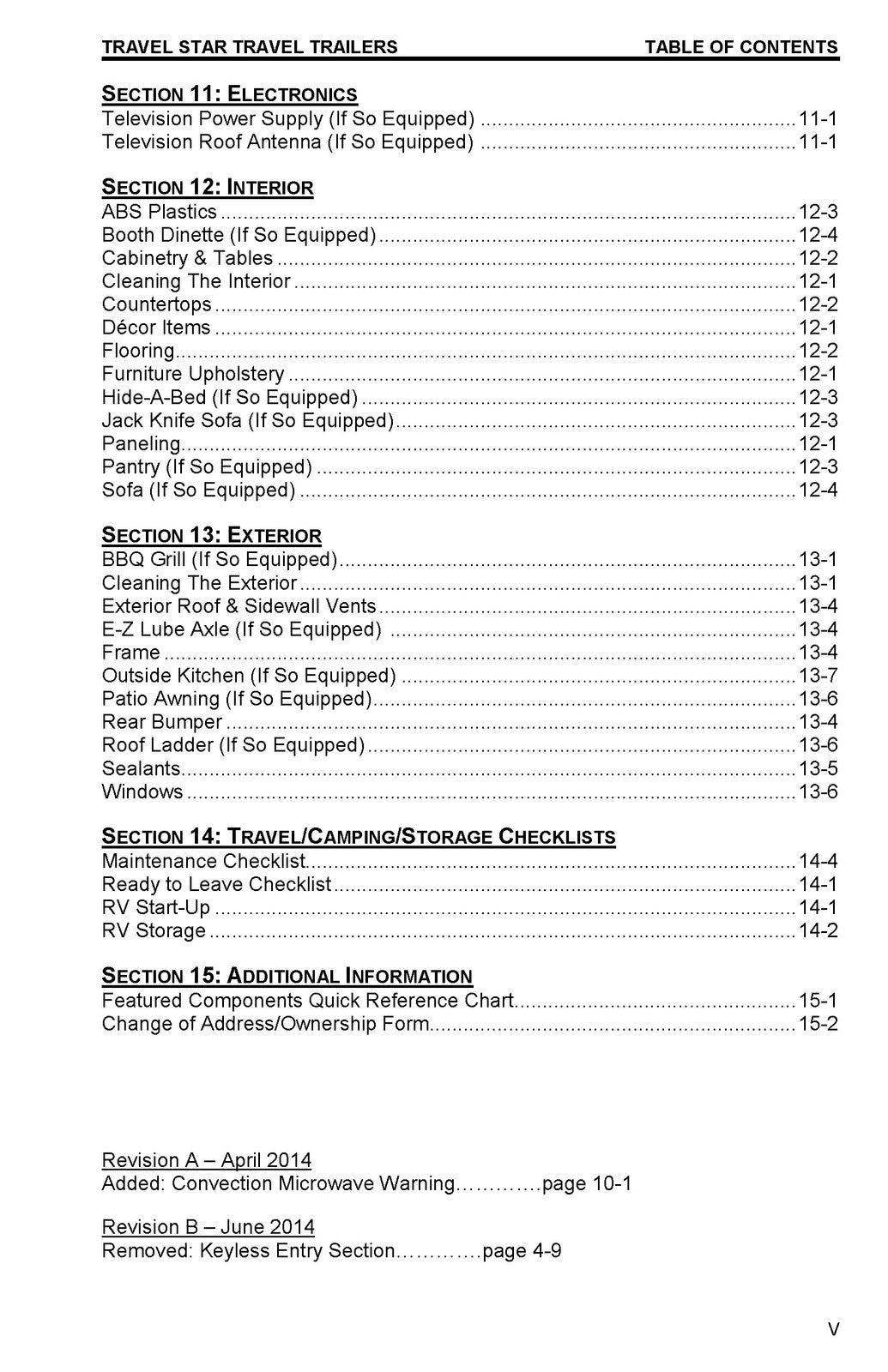 STARCRAFT Travel Star Travel Trailer Owners Manual 2015 - WIRE BOUND - COVERS