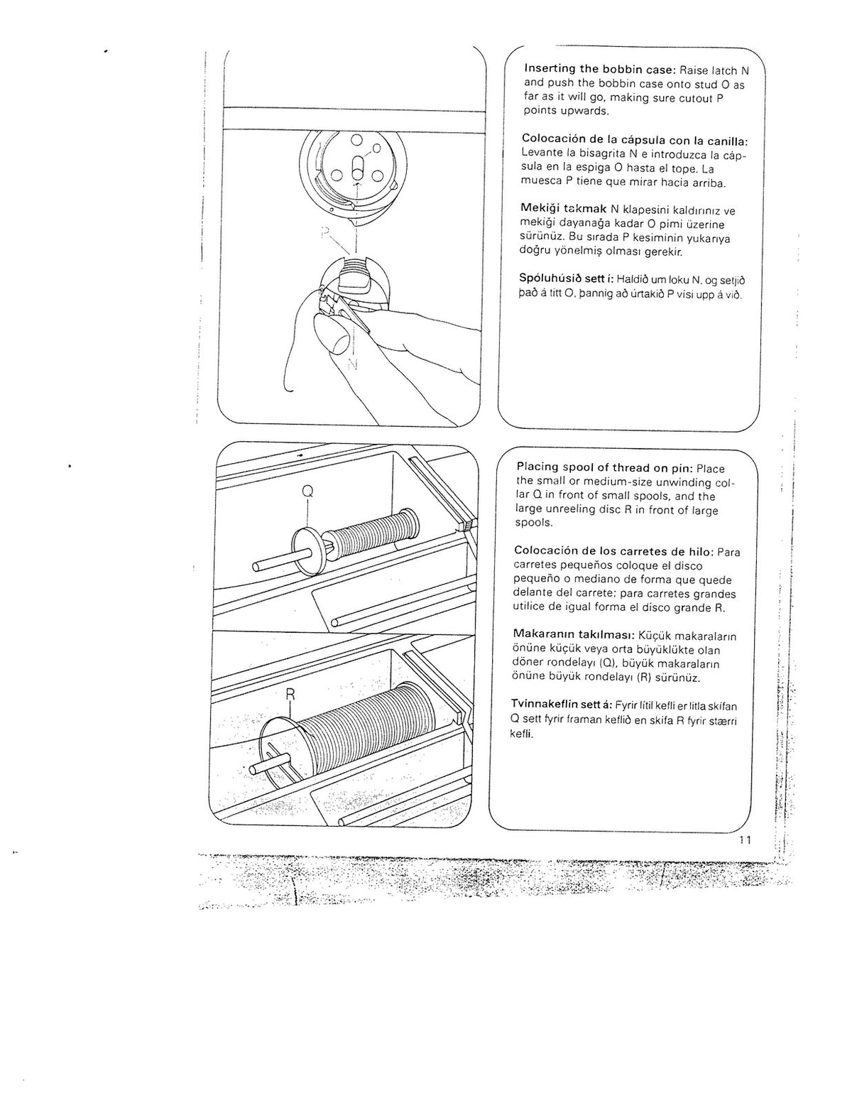 BERNINA Tiptronic 1171 Sewing Machine Instruction Manual - WIRE BOUND - COVERS