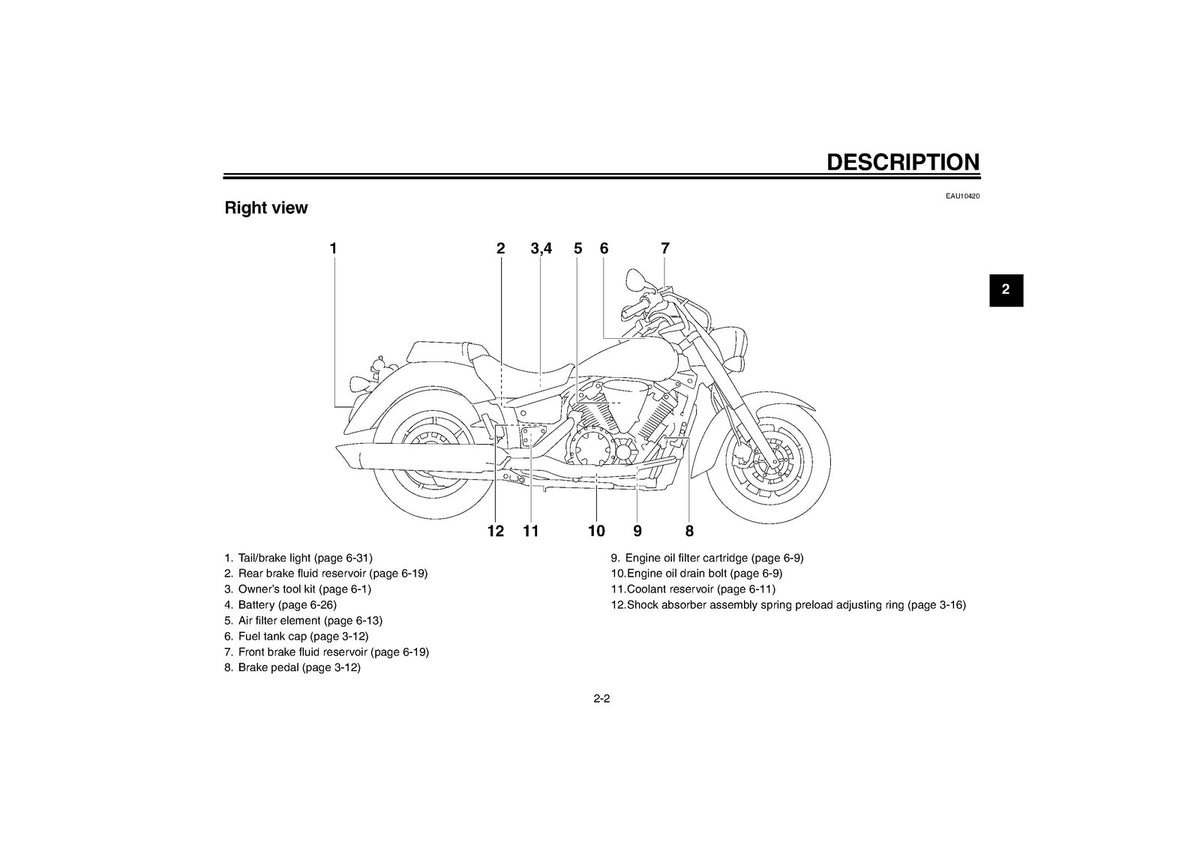 YAMAHA XVS1300A Owners Manual 2007 - STEEL WIRE BOUND - PROTECTIVE COVERS