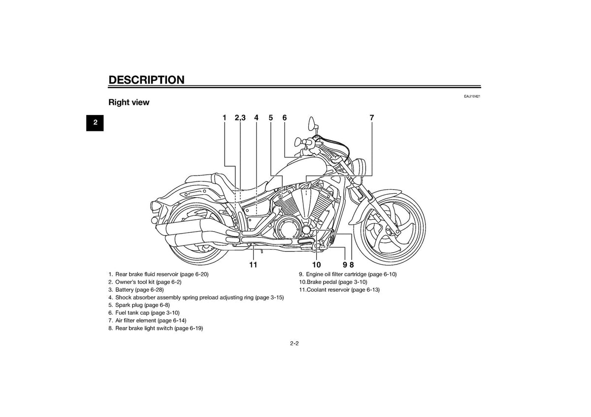YAMAHA XVS1300CU Motorcycle Owners Manual 2014 - STEEL WIRE BOUND - TOUGH COVERS