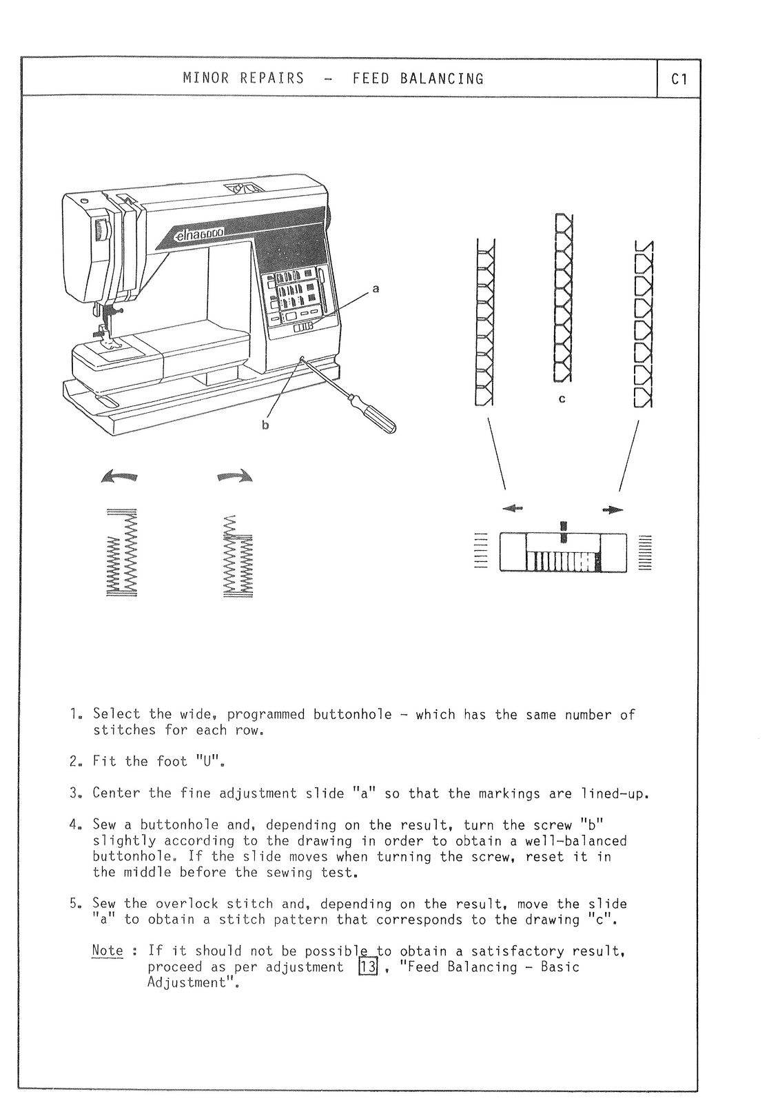 ELNA 6000 Sewing Machine SERVICE MANUAL - STEEL WIRE BOUND - PROTECTIVE COVERS