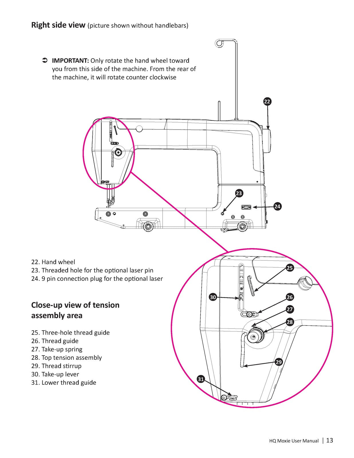 HANDI QUILTER Moxie User Manual 2025 - STEEL WIRE BOUND - PROTECTIVE COVERS