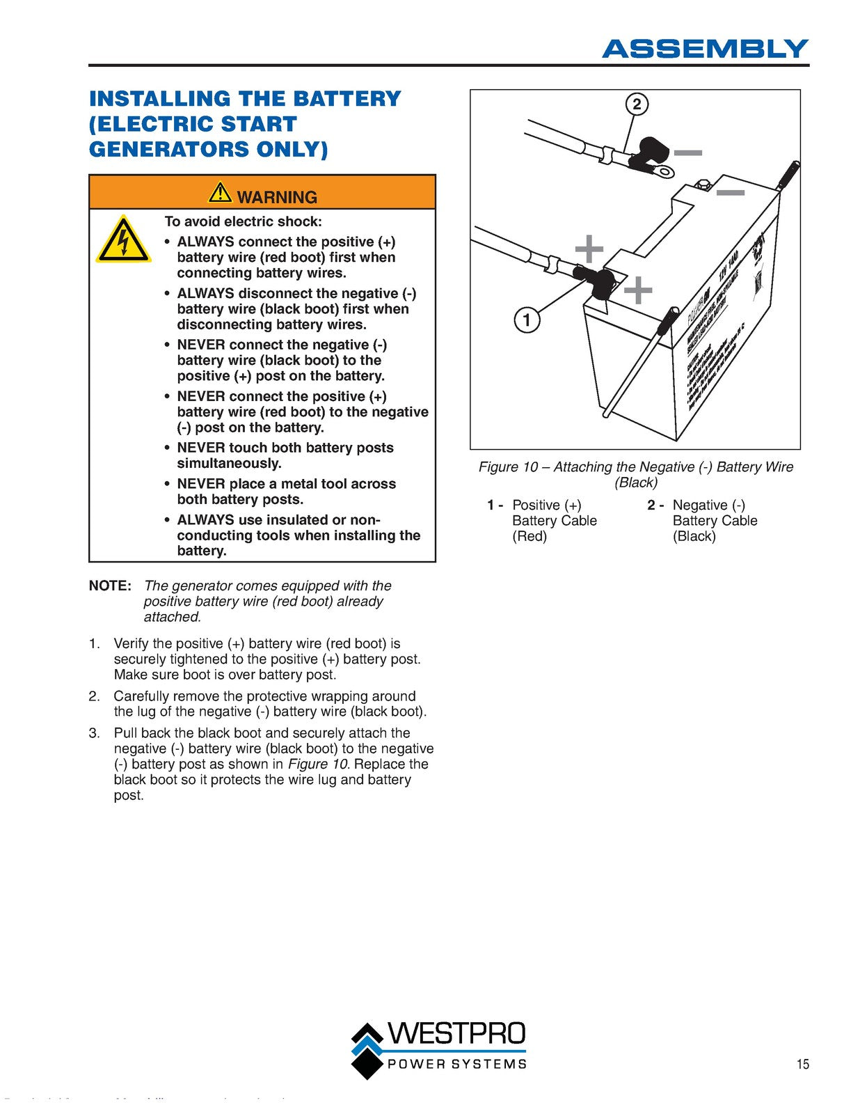 WESTINGHOUSE Portable Generator WH4500  WH6000 WH7000E Owners Manual - BOUND