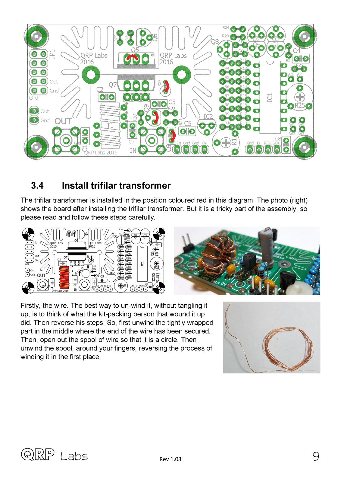 QRP LABS PA 5W HF Power Amplifier Kit Assembly Instructions Manual - WIRE BOUND