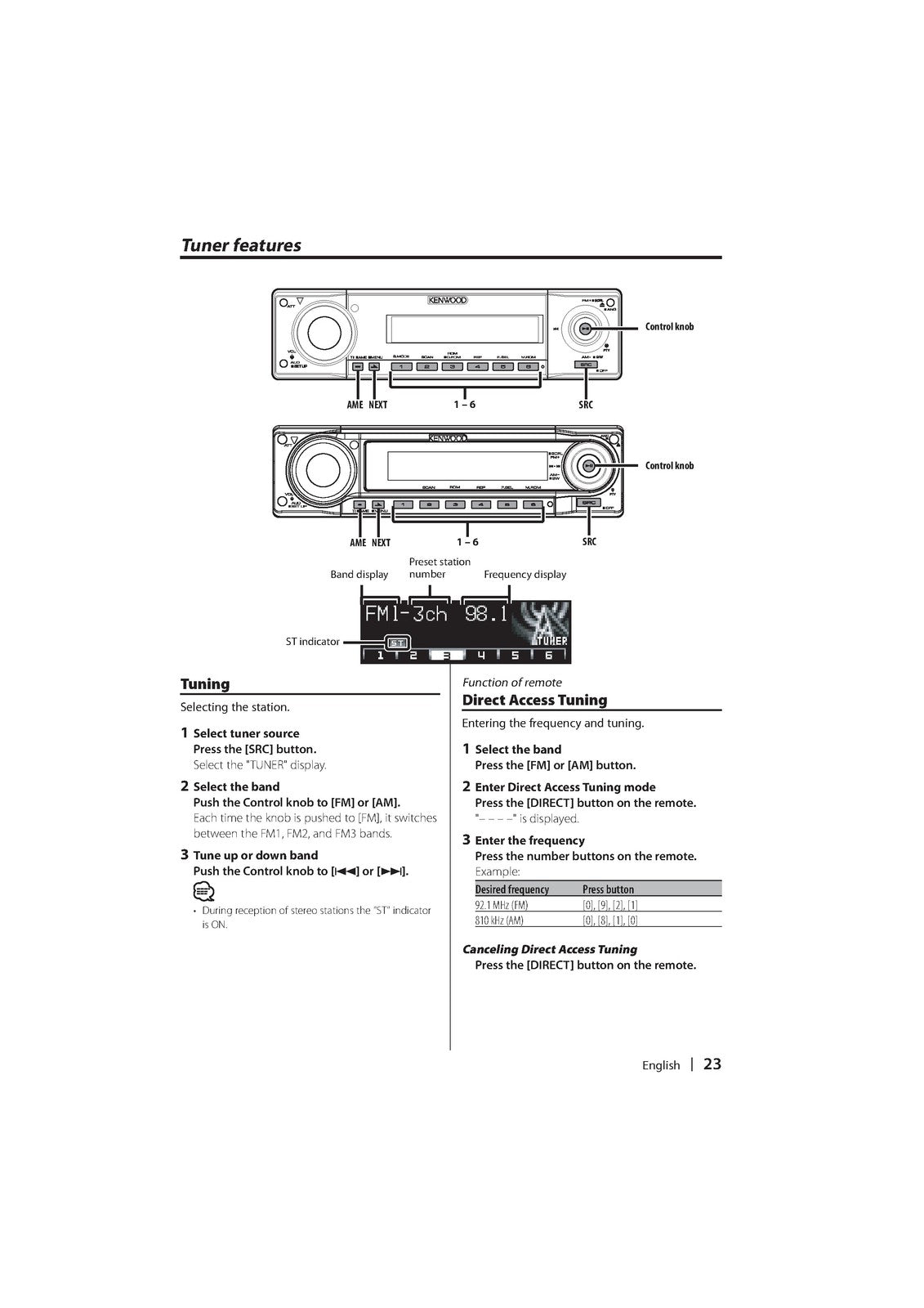 KENWOOD KDC-W8531 KDC-W7531 KDC-W7031 CD-Receiver Instruction Manual - BOUND