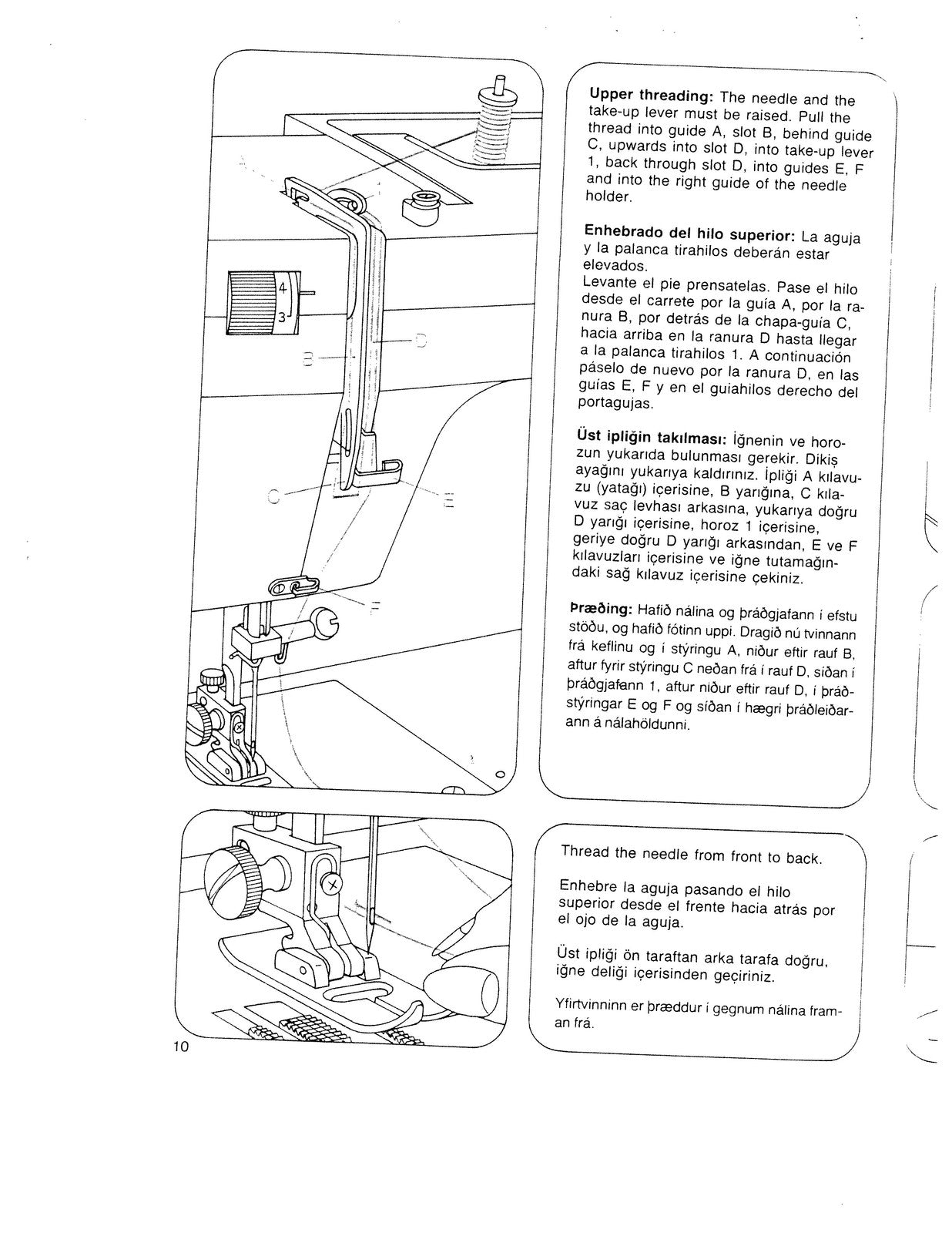 PFAFF Hobby 340 521 541 721 741 Sewing Machine Instruction Manual - WIRE BOUND