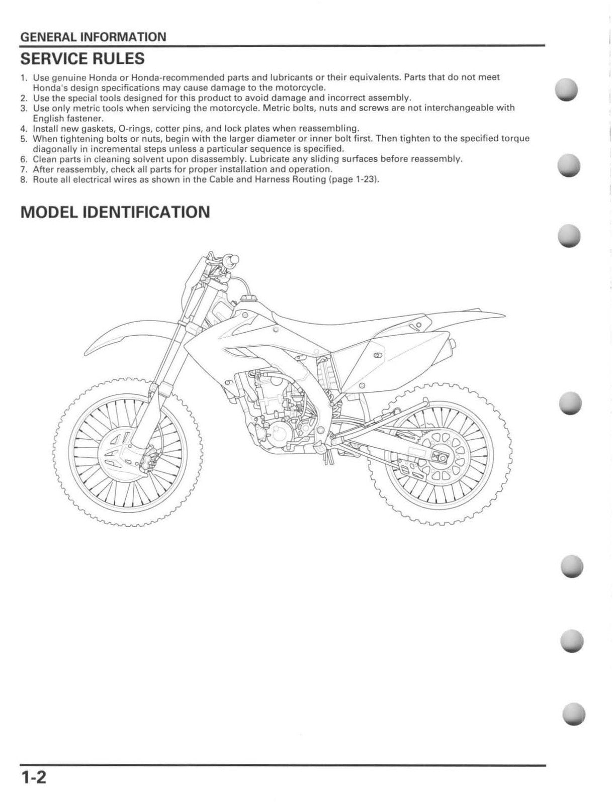 HONDA CRF250X Motorcycle Service Manual 2004-2013 - WIRE BOUND - TOUGH COVERS
