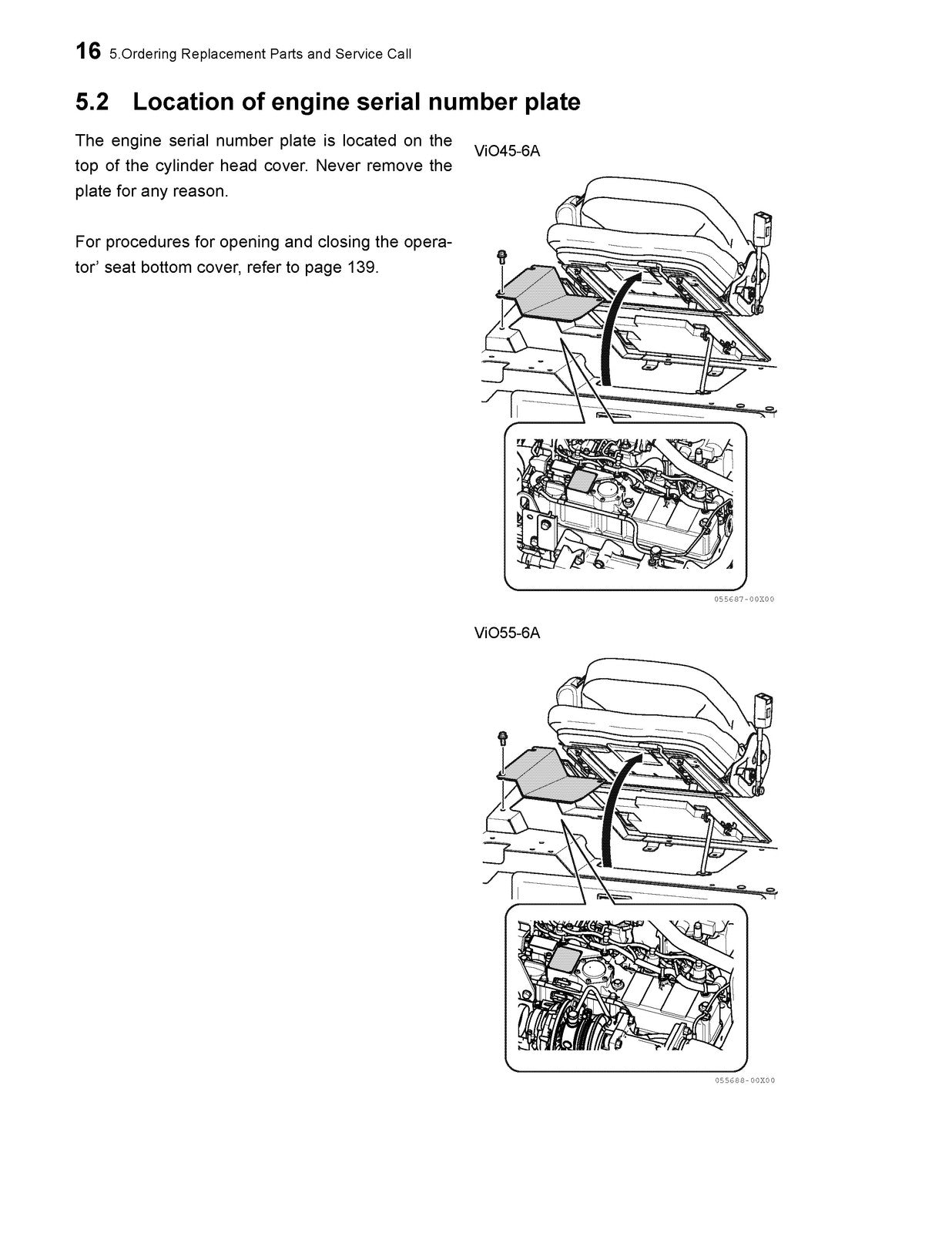 YANMAR ViO45-6A ViO55-6A Excavator Operation And Maintenance Manual - WIRE BOUND