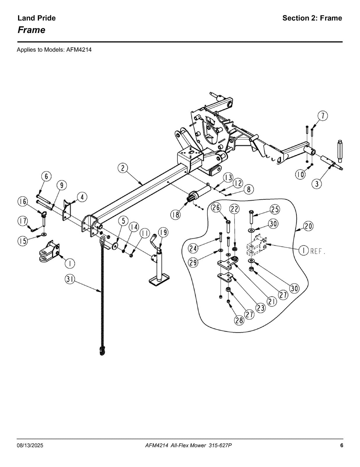 LAND PRIDE AFM4214 All-flex Mowers Parts Manual 2025 - WIRE BOUND - TOUGH COVERS