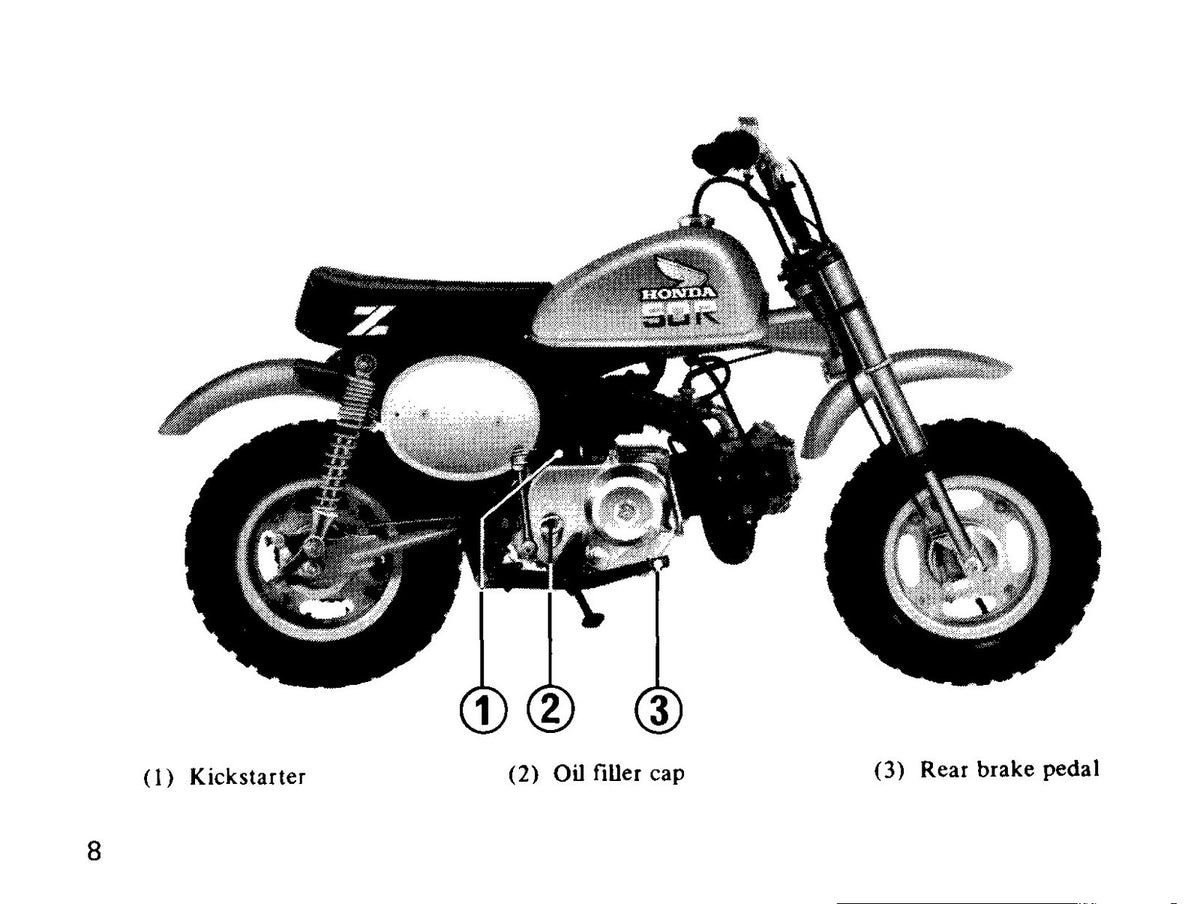 HONDA Z50R Owners Manual 1985 - STEEL WIRE BOUND - PROTECTIVE COVERS