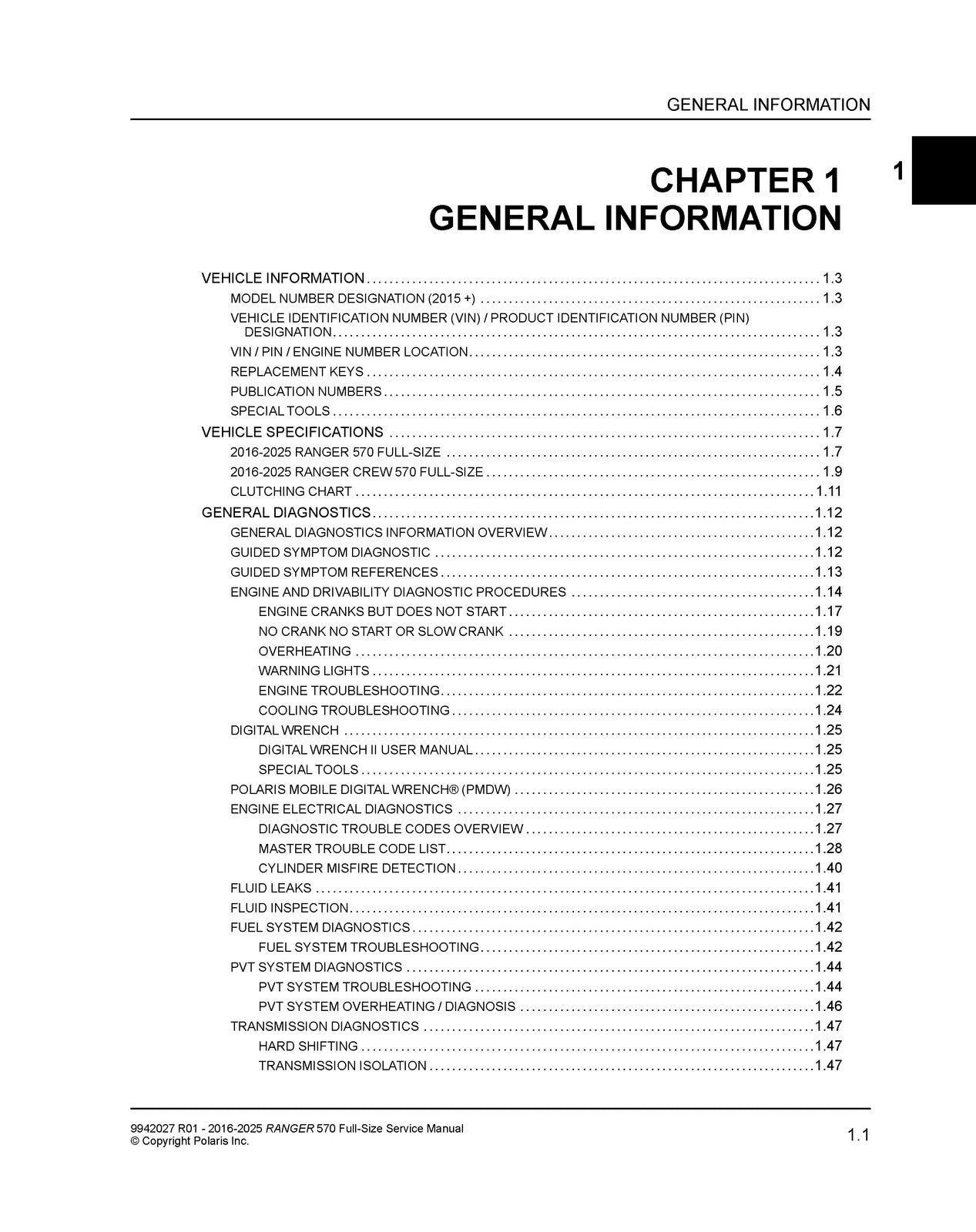 POLARIS Ranger 570 Full-Size Service Manual 2016-2025 - WIRE BOUND - COVERS