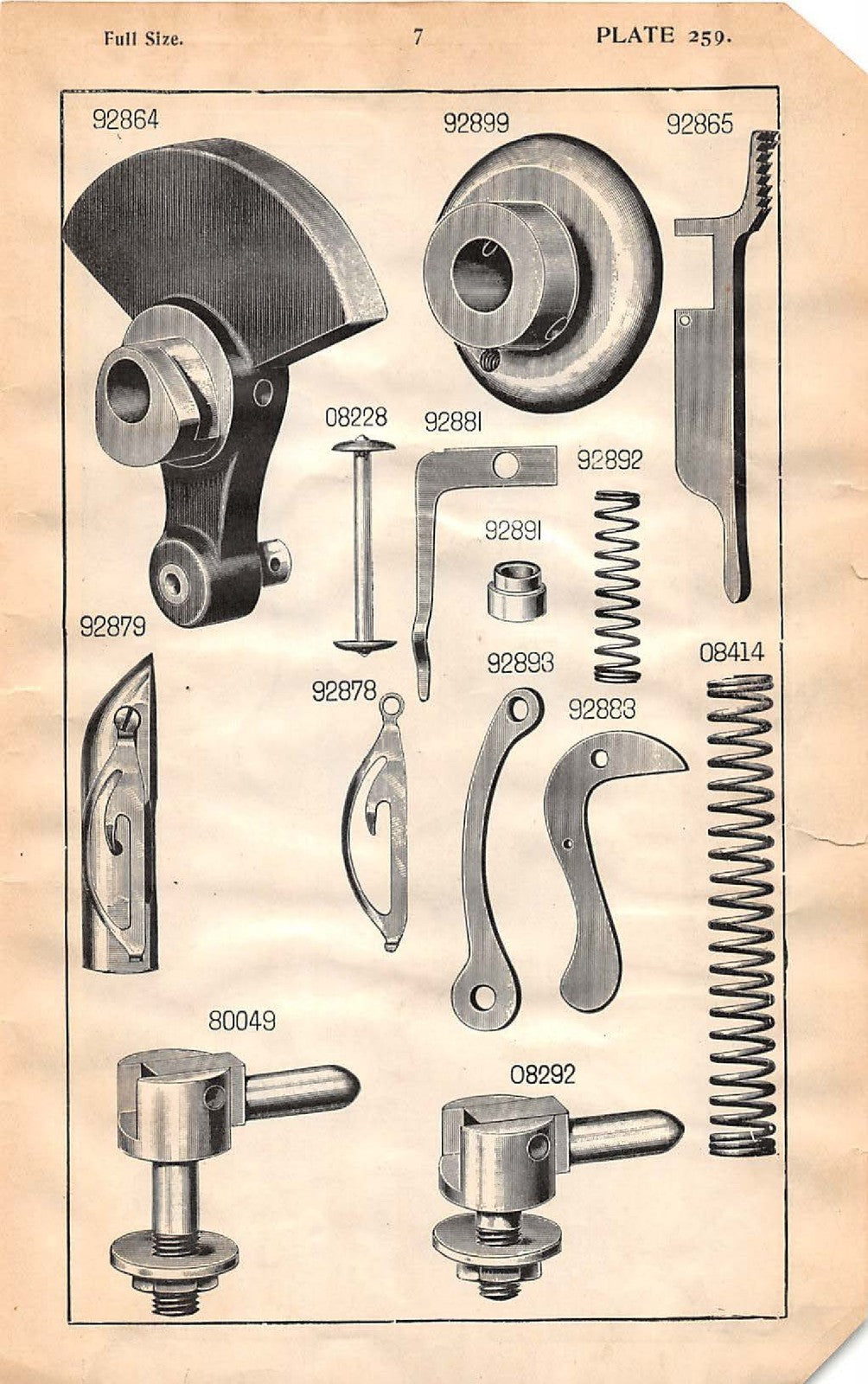 SINGER Class 48K Illustrated Parts List Manual 1908 - WIRE BOUND - TOUGH COVERS