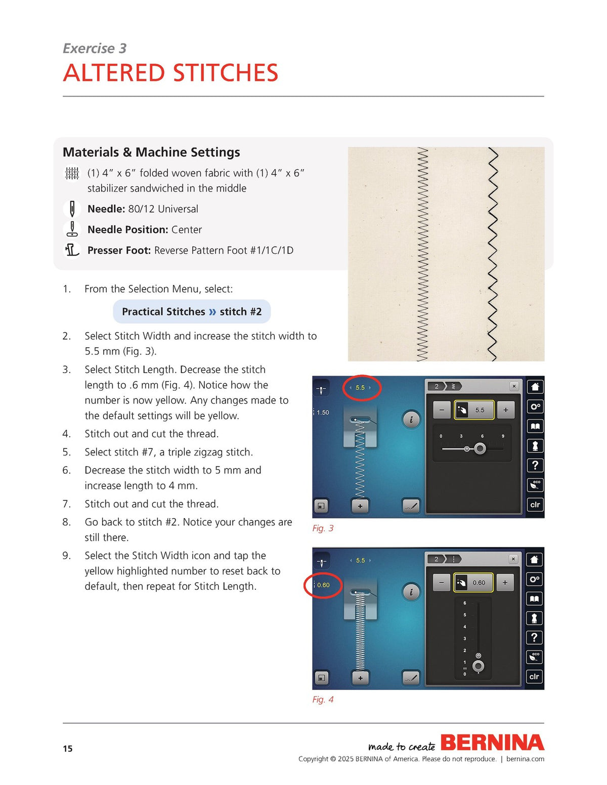 BERNINA 3 4 5 7 Series Sewing Workbook - STEEL WIRE BOUND - PROTECTIVE COVERS
