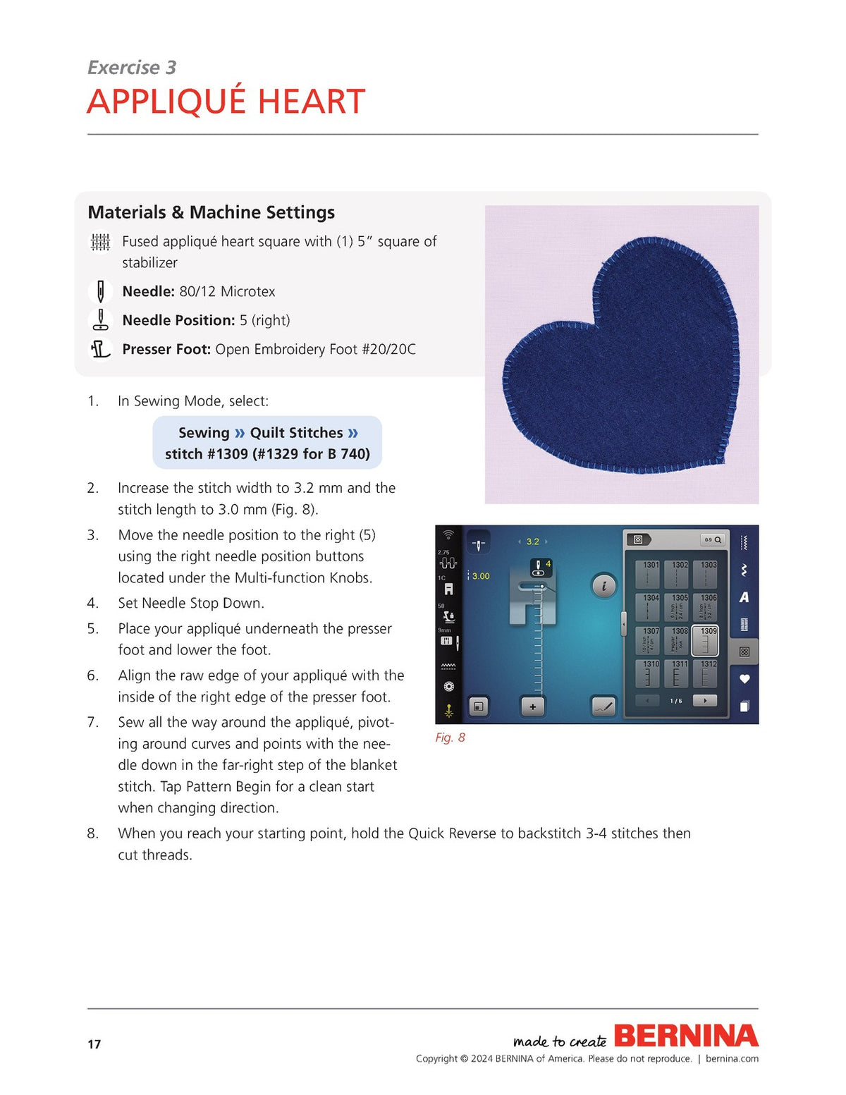 BERNINA 3 4 5 7 Series Quilting Workbook - STEEL WIRE BOUND - PROTECTIVE COVERS