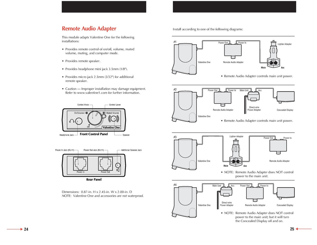 VALENTINE ONE Radar Locator Owners Manual - BOUND - COVERS - XL FOLDOUT PAGES