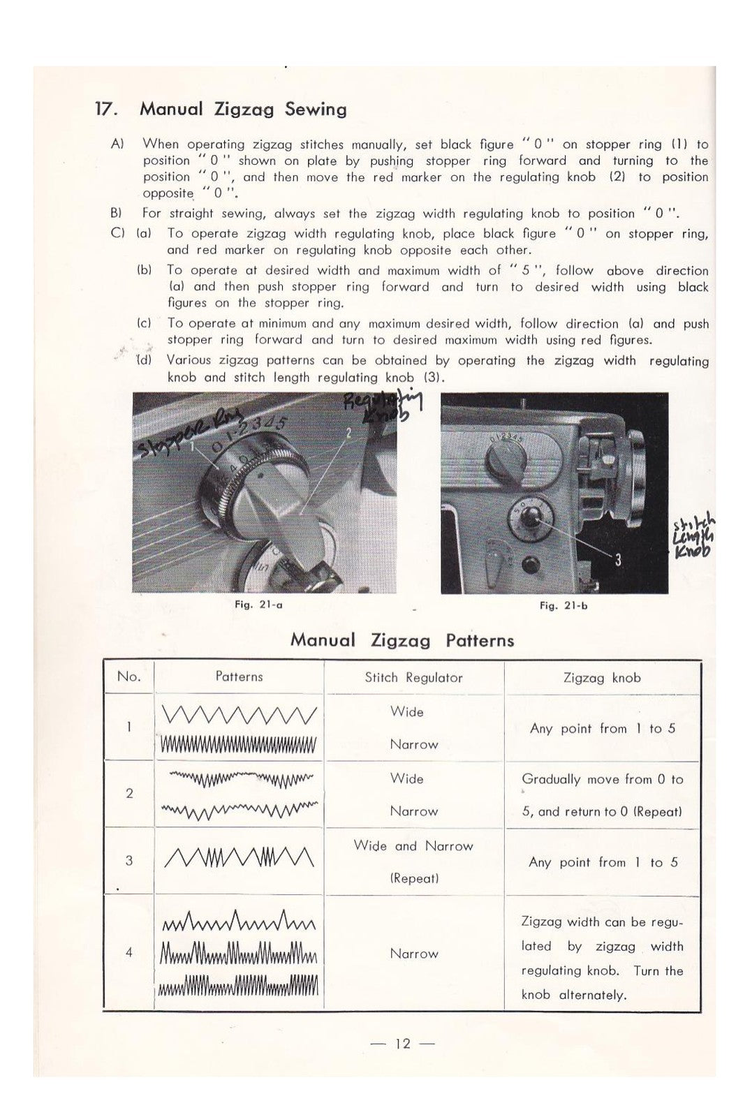 ADLER 280M Zig-Zag Sewing Machine Instruction Manual - WIRE BOUND - TOUGH COVERS