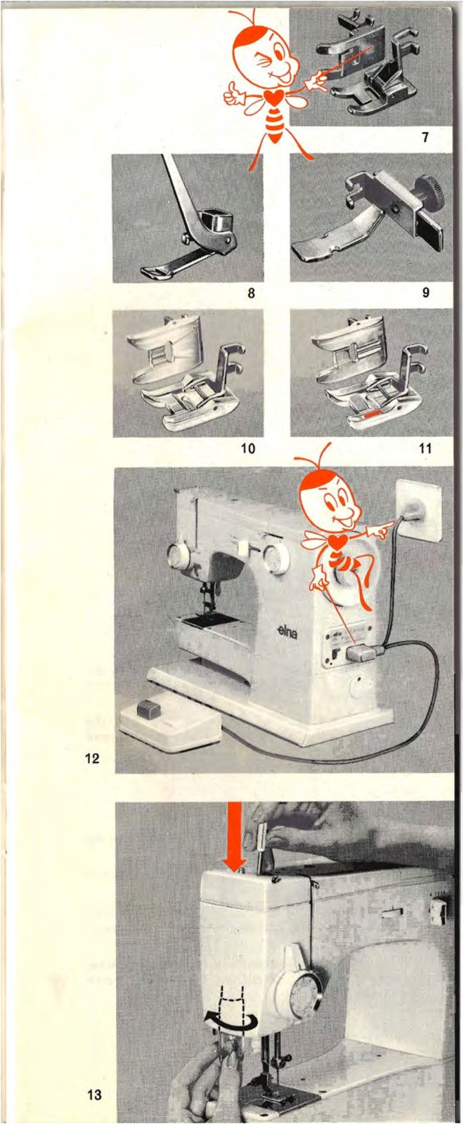 ELNA Star De Luxe Plana Super Instruction Manual - WIRE BOUND - TOUGH COVERS