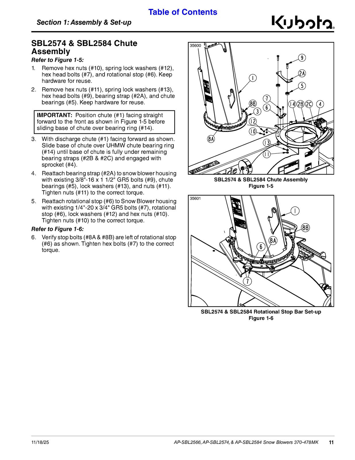 LAND PRIDE SBL25 Series Snow Blowers Operators Manual - WIRE BOUND - COVERS