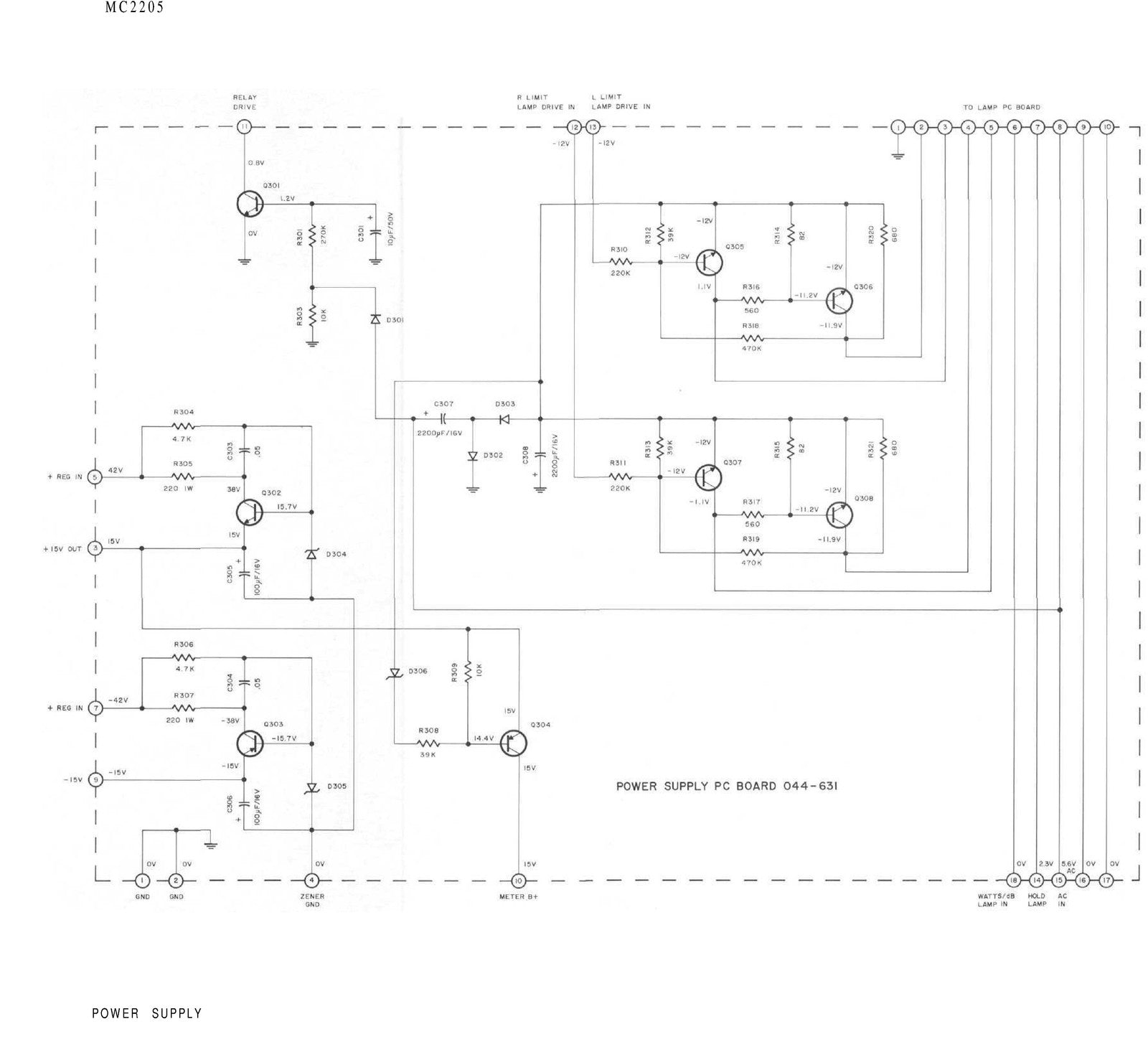 MCINTOSH MC2205 Power Amplifier Service Manual - BOUND - COVERS - XL FOLDOUTS