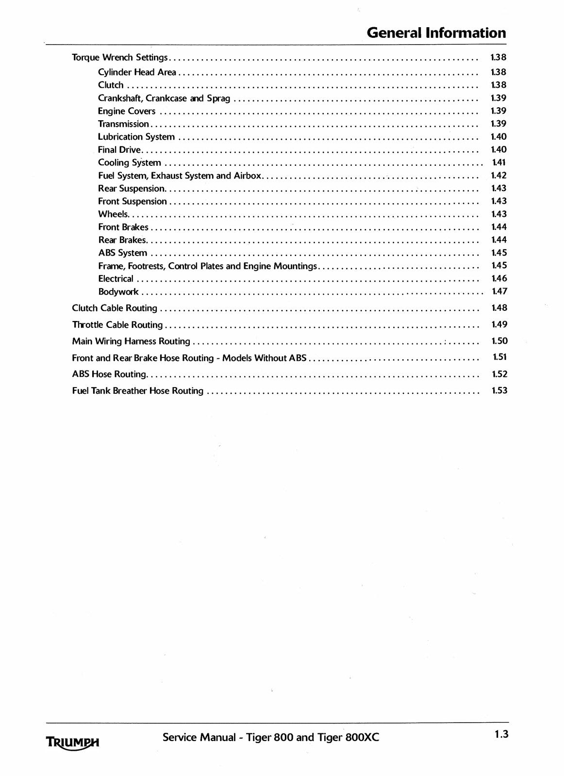 TRIUMPH Tiger 800 800XC Motorcycle Service Manual 2010, BOUND, COVERS, FOLDOUTS