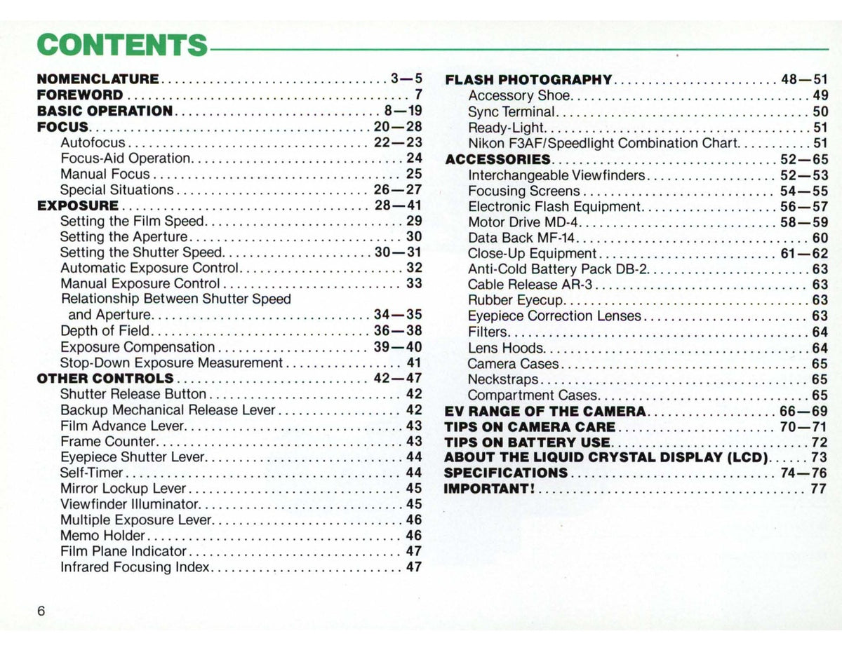NIKON F3AF Instruction Manual - STEEL WIRE BOUND - PROTECTIVE COVERS