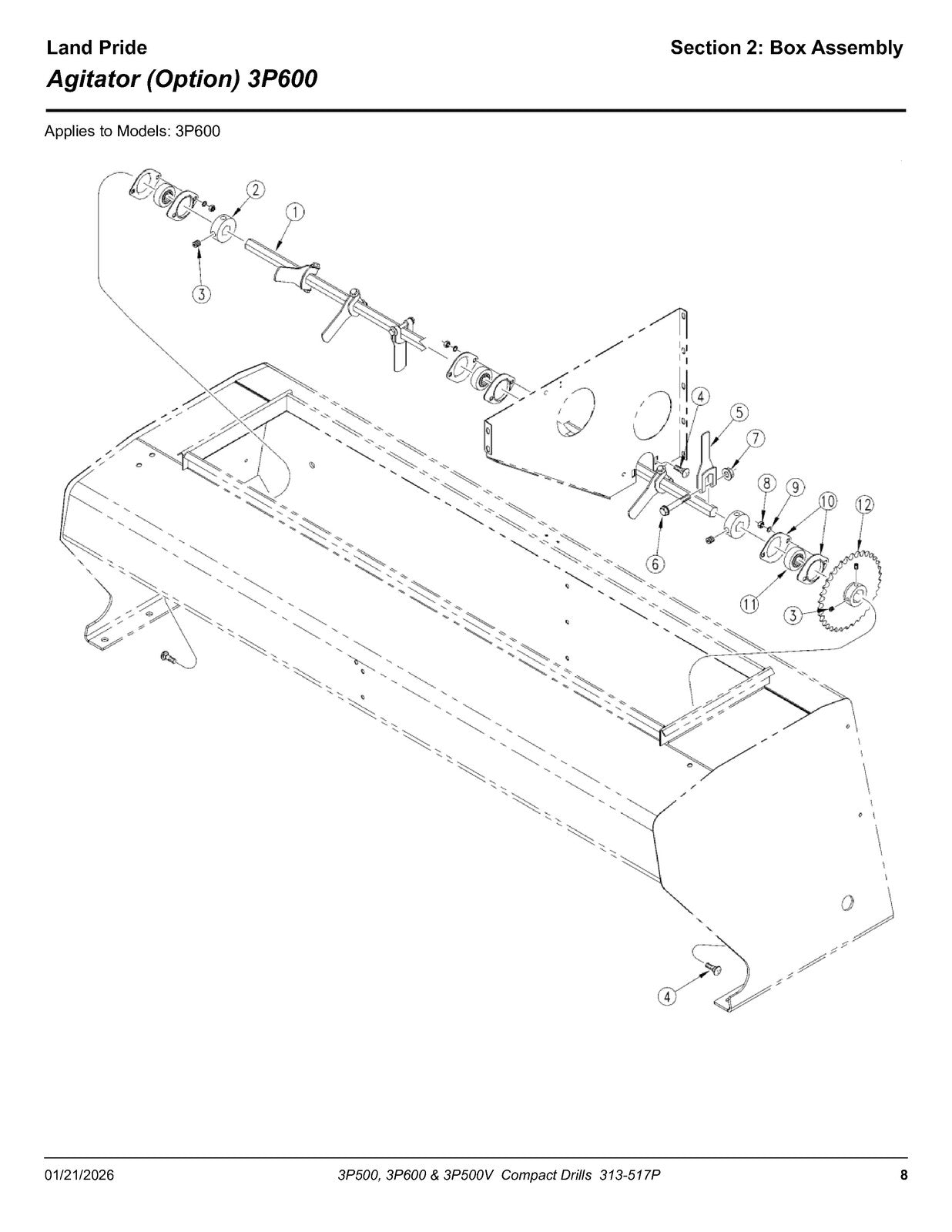 LAND PRIDE 3P600 Compact Drills Parts Manual 2026 - WIRE BOUND - TOUGH COVERS
