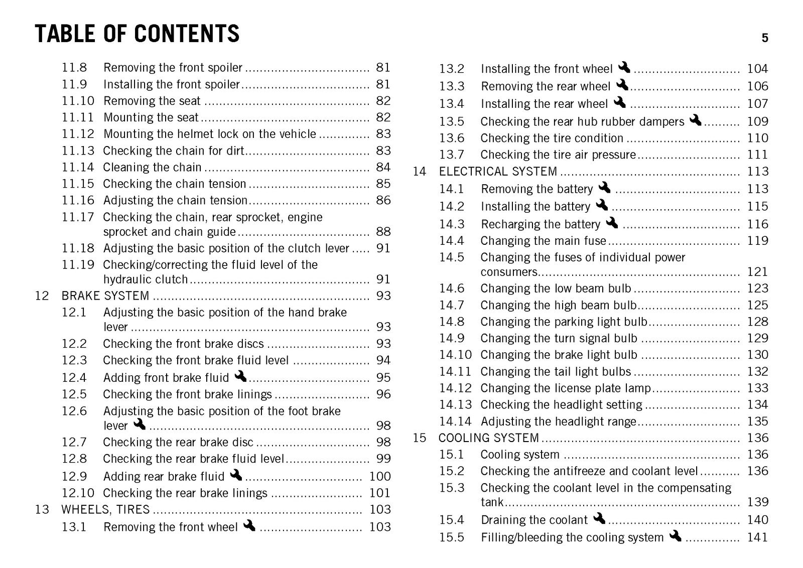 KTM 990 Super Duke R Owners Manual 2013 - STEEL WIRE BOUND - PROTECTIVE COVERS
