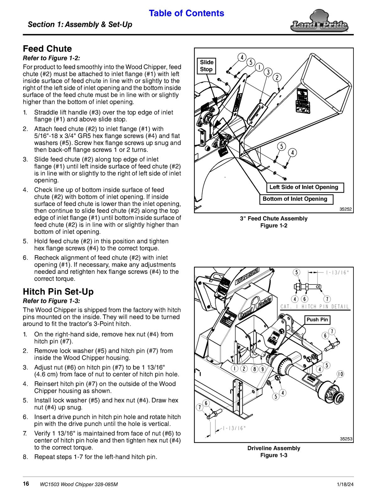 LAND PRIDE WC1503 Wood Chippers Operators Manual - WIRE BOUND - TOUGH COVERS