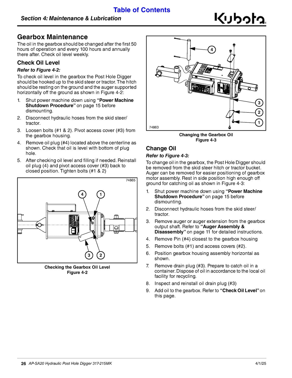 LAND PRIDE SA20 Series Post Hole Digger Operators Manual 2 - WIRE BOUND