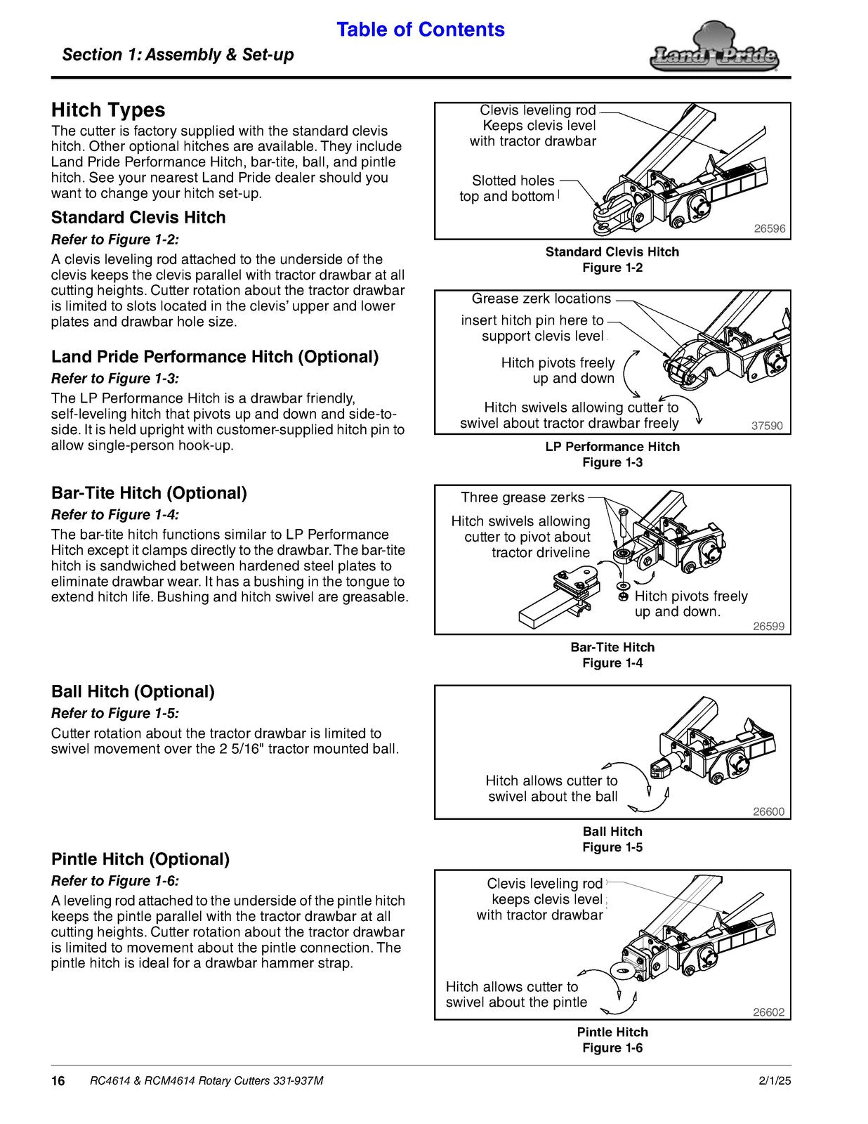 LAND PRIDE RC4614 Rotary Cutter Operators Manual - WIRE BOUND - TOUGH COVERS
