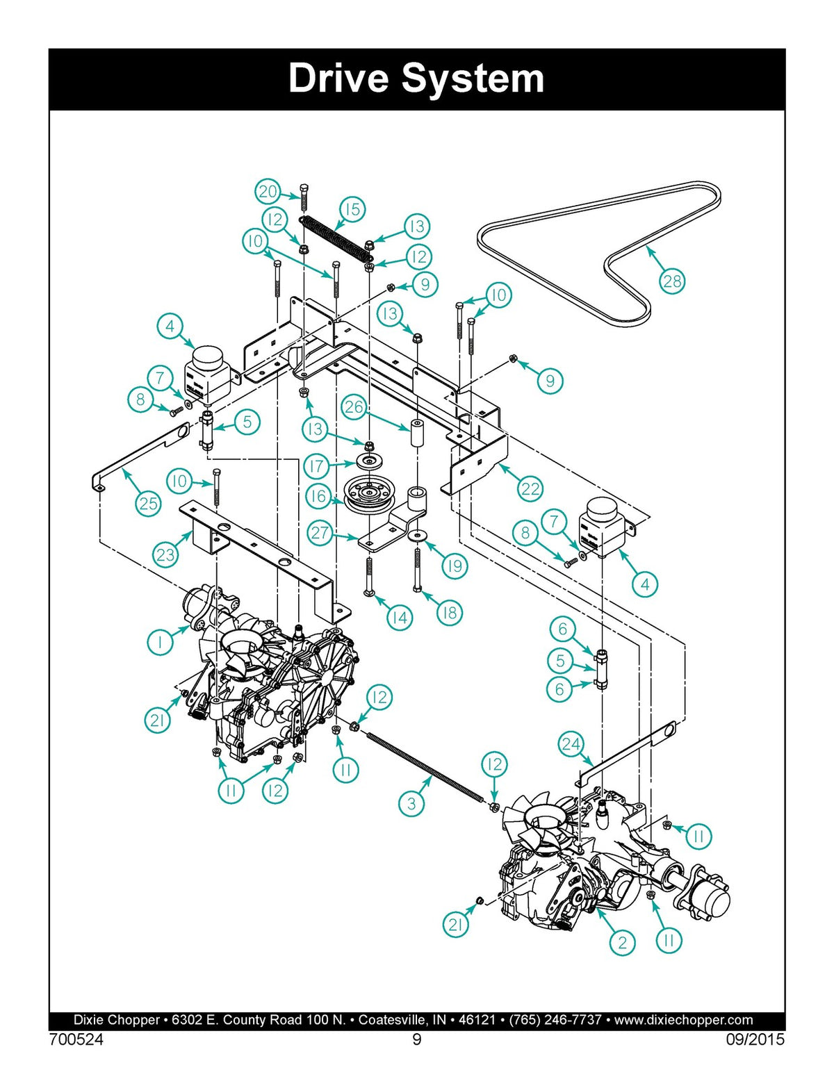 DIXIE CHOPPER Zee 2 Zero Turn Mower Illustrated Parts Manual 2015 - WIRE BOUND