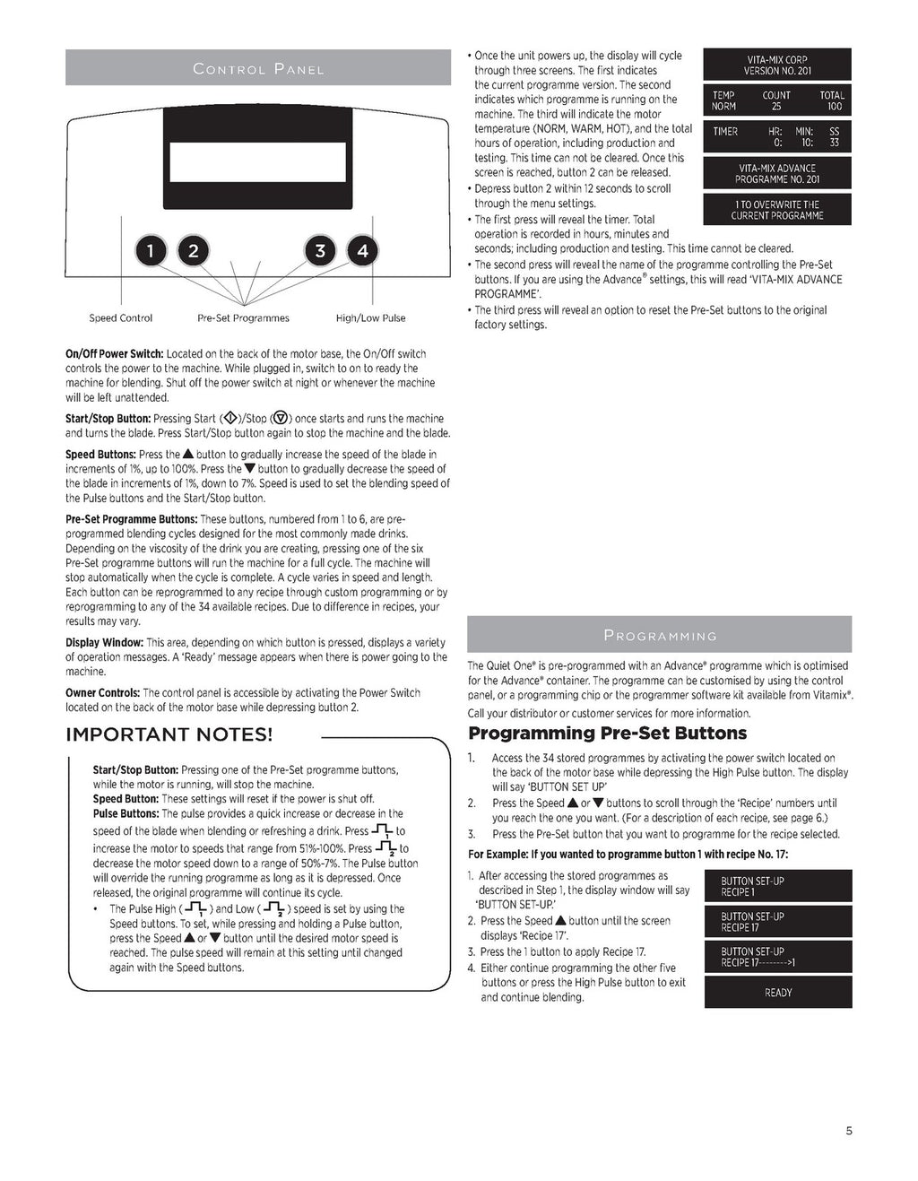 VITAMIX The Quiet One Blender Series VM0145 A B C VM0149 A Manual, BOUND, COVERS
