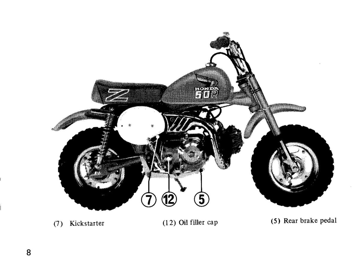 HONDA Z50R Motorcycle Owners Manual 1986 - STEEL WIRE BOUND - PROTECTIVE COVERS