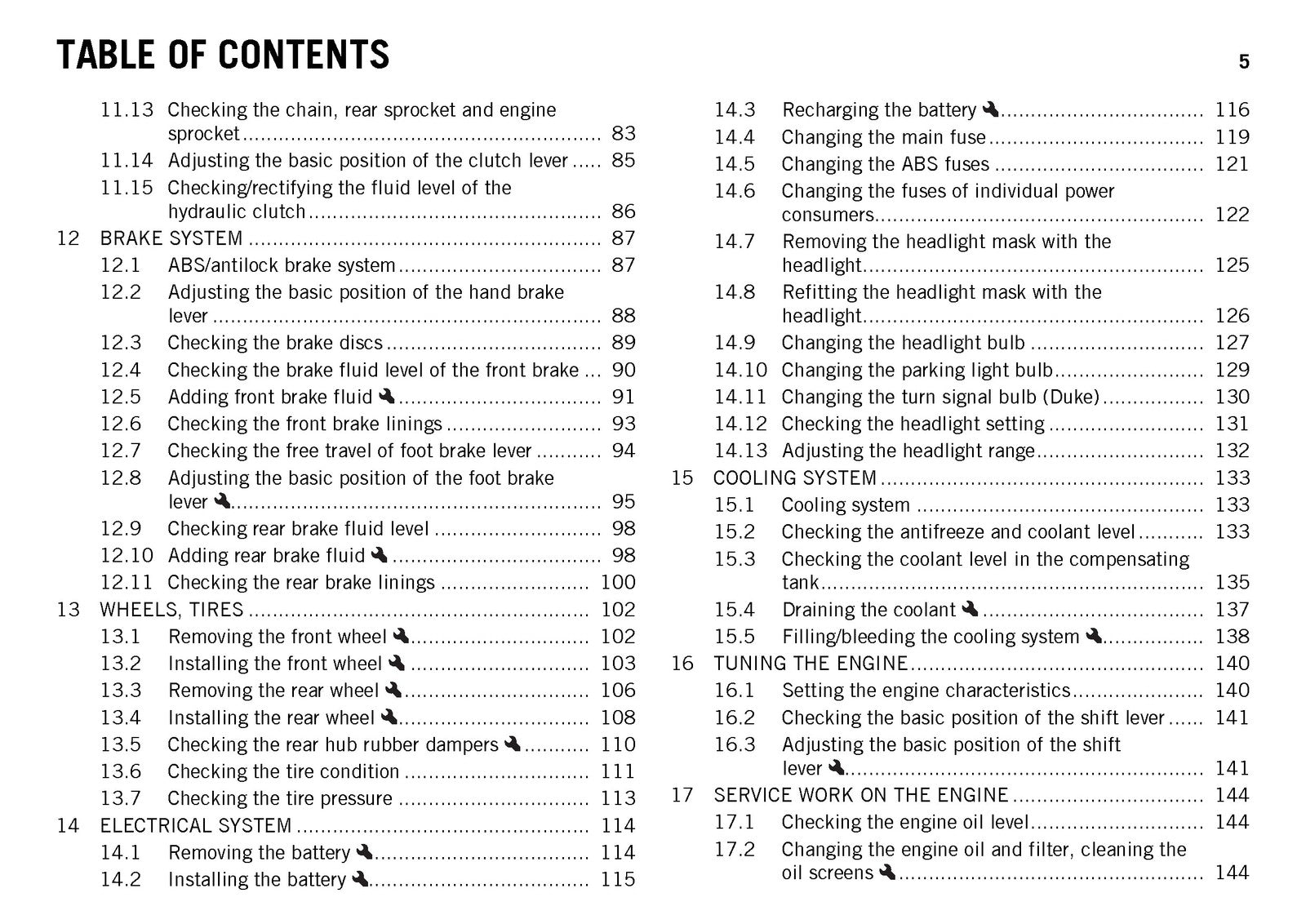 KTM 690 Duke 690 Duke R Motorcycle Owners Manual 2015 - WIRE BOUND - COVERS