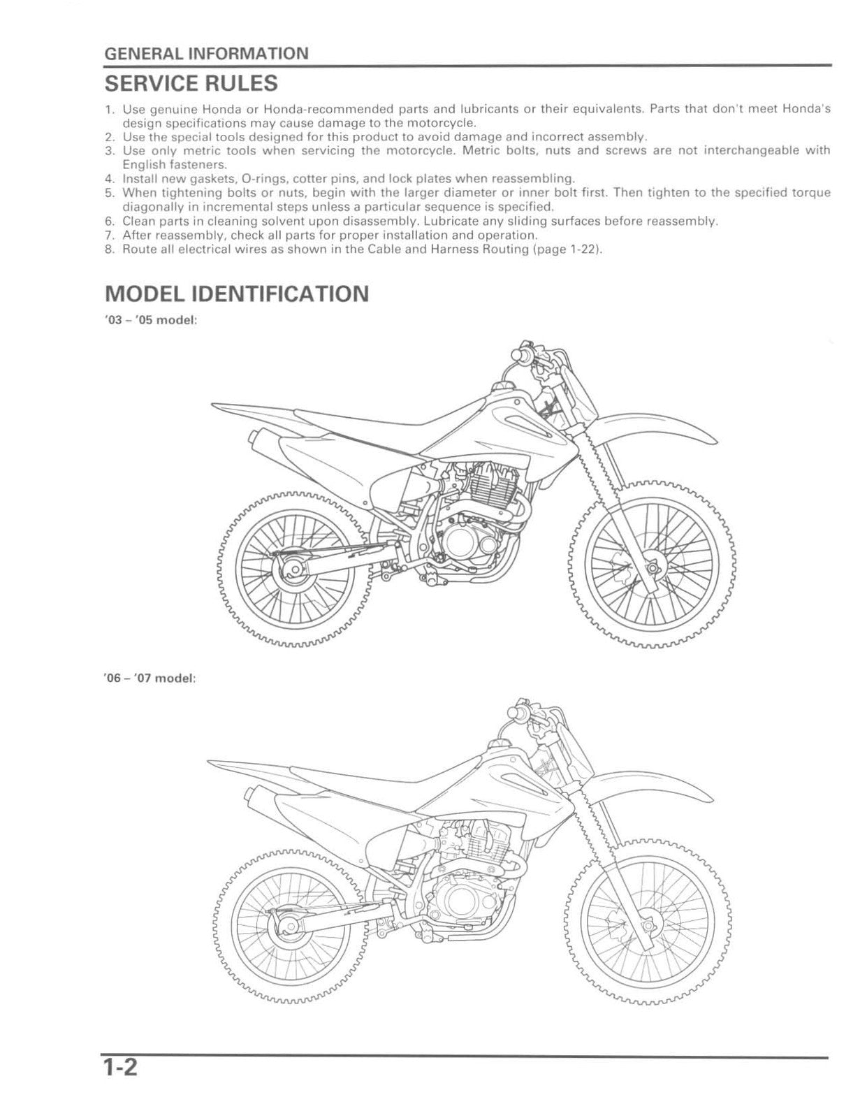 HONDA CRF150F Motorcycle Service Manual 2003-2013 - WIRE BOUND - TOUGH COVERS