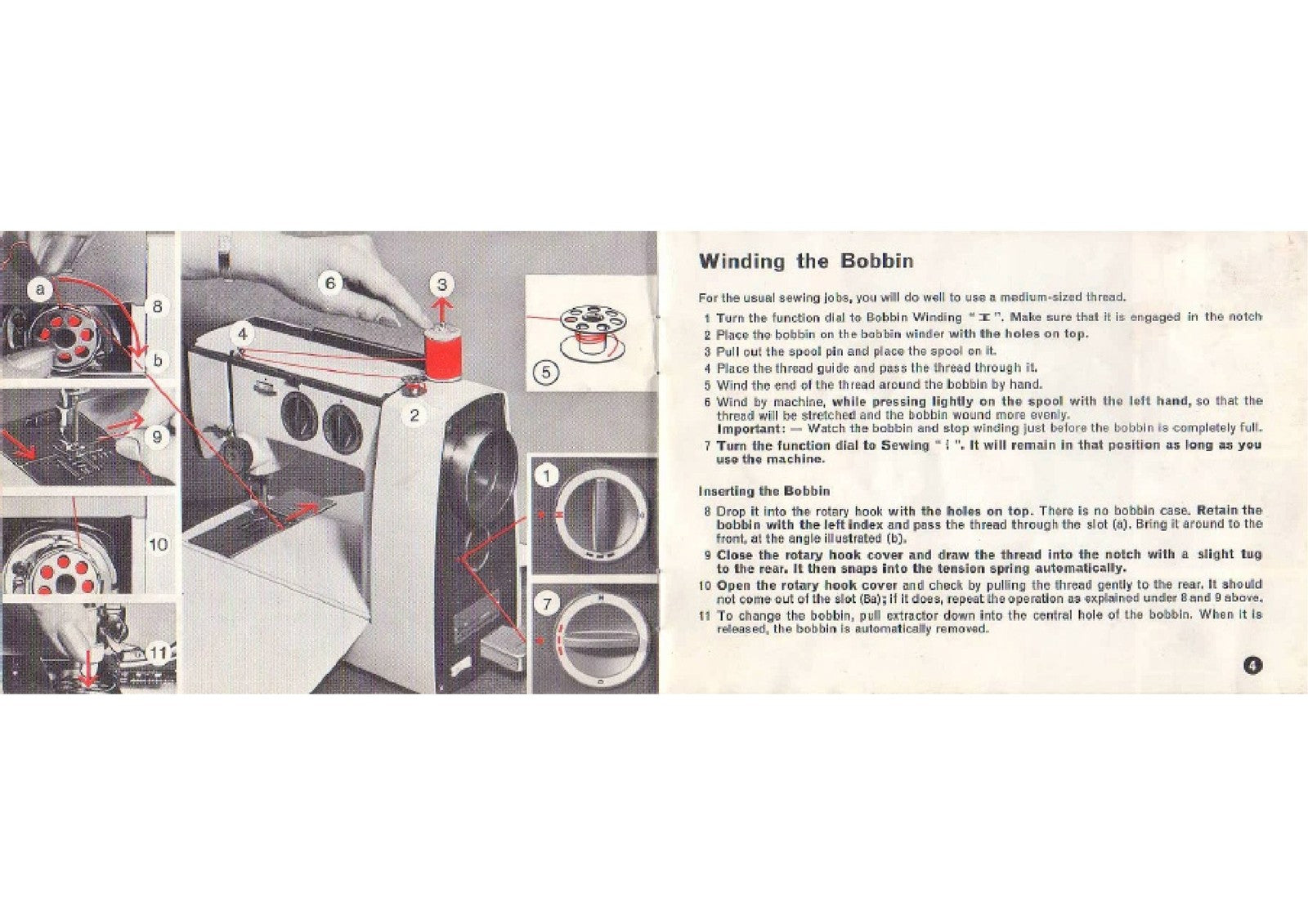 ELNA Lotus Sewing Machine Instruction Manual - STEEL WIRE BOUND - TOUGH COVERS