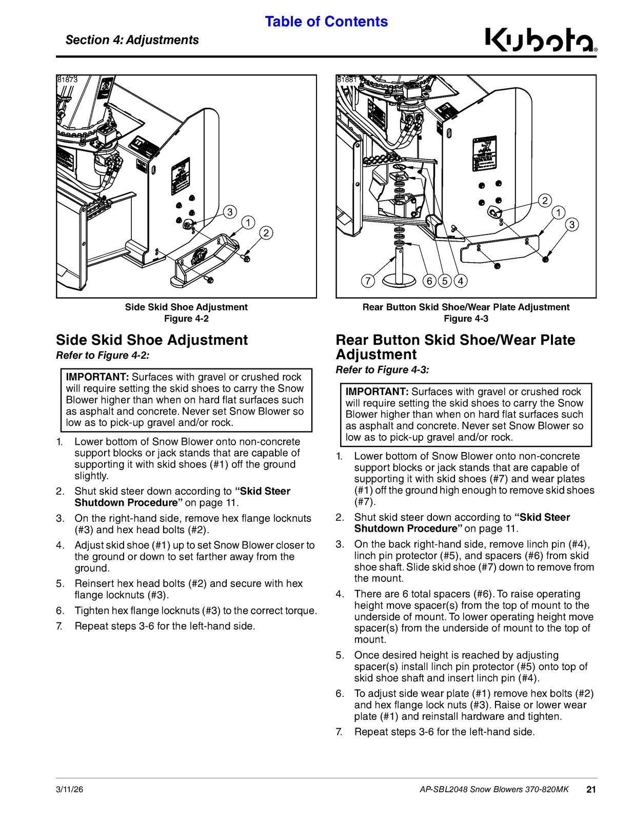 LAND PRIDE SBL20 Series Snow Blowers Operators Manual - WIRE BOUND - COVERS