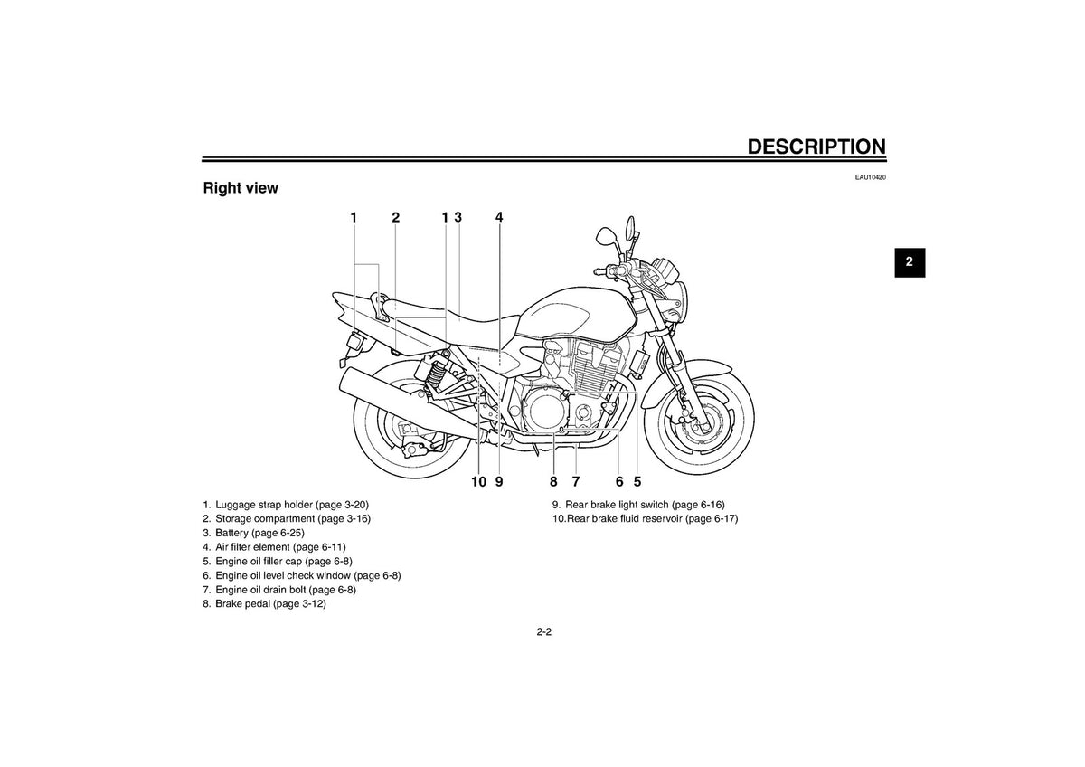 YAMAHA XJR1300 Owners Manual 2007 - STEEL WIRE BOUND - PROTECTIVE COVERS