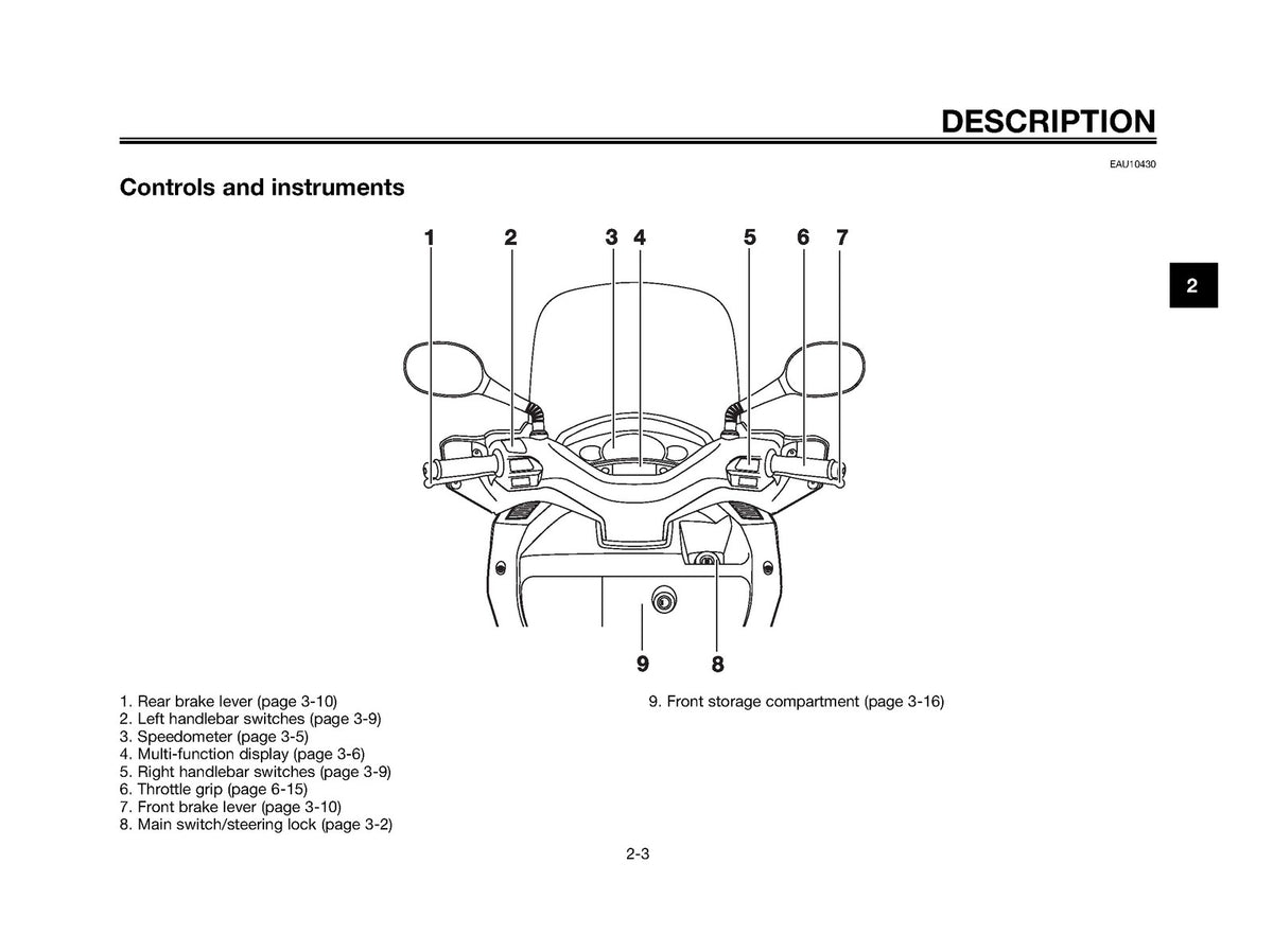 YAMAHA XMAX 250 Owners Manual 2009 - STEEL WIRE BOUND - PROTECTIVE COVERS