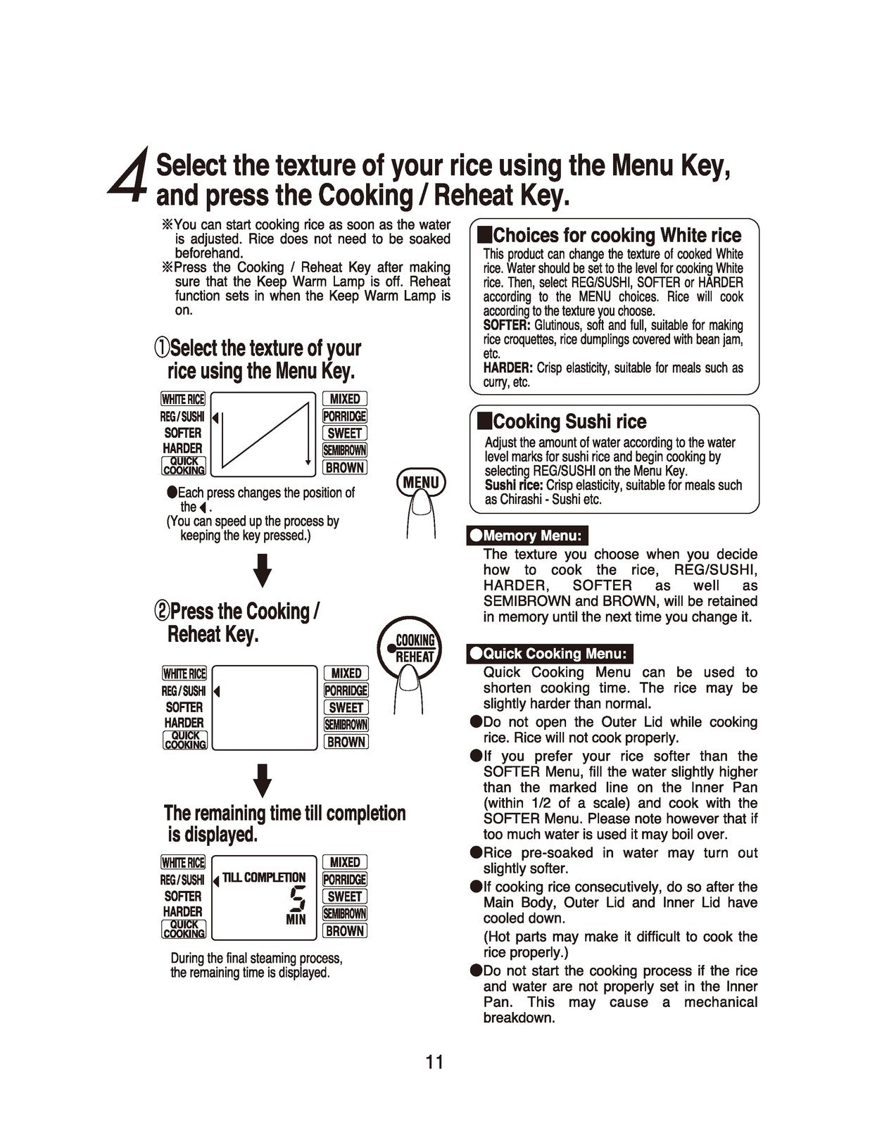 ZOJIRUSHI NS-ZCC10 18 Neuro Fuzzy Micom Rice Operating Instructions Manual