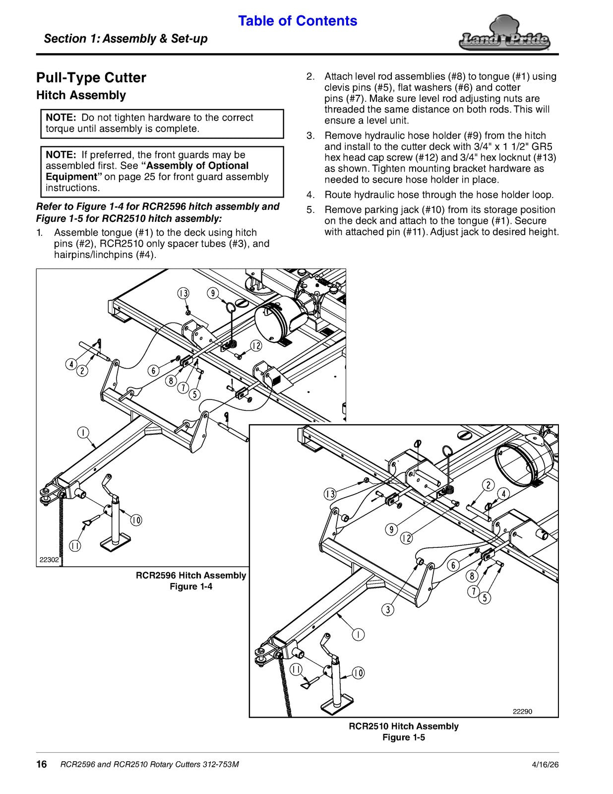 LAND PRIDE RCR2596 RCR2510 Rotary Cutters Operators Manual 2026 - WIRE BOUND