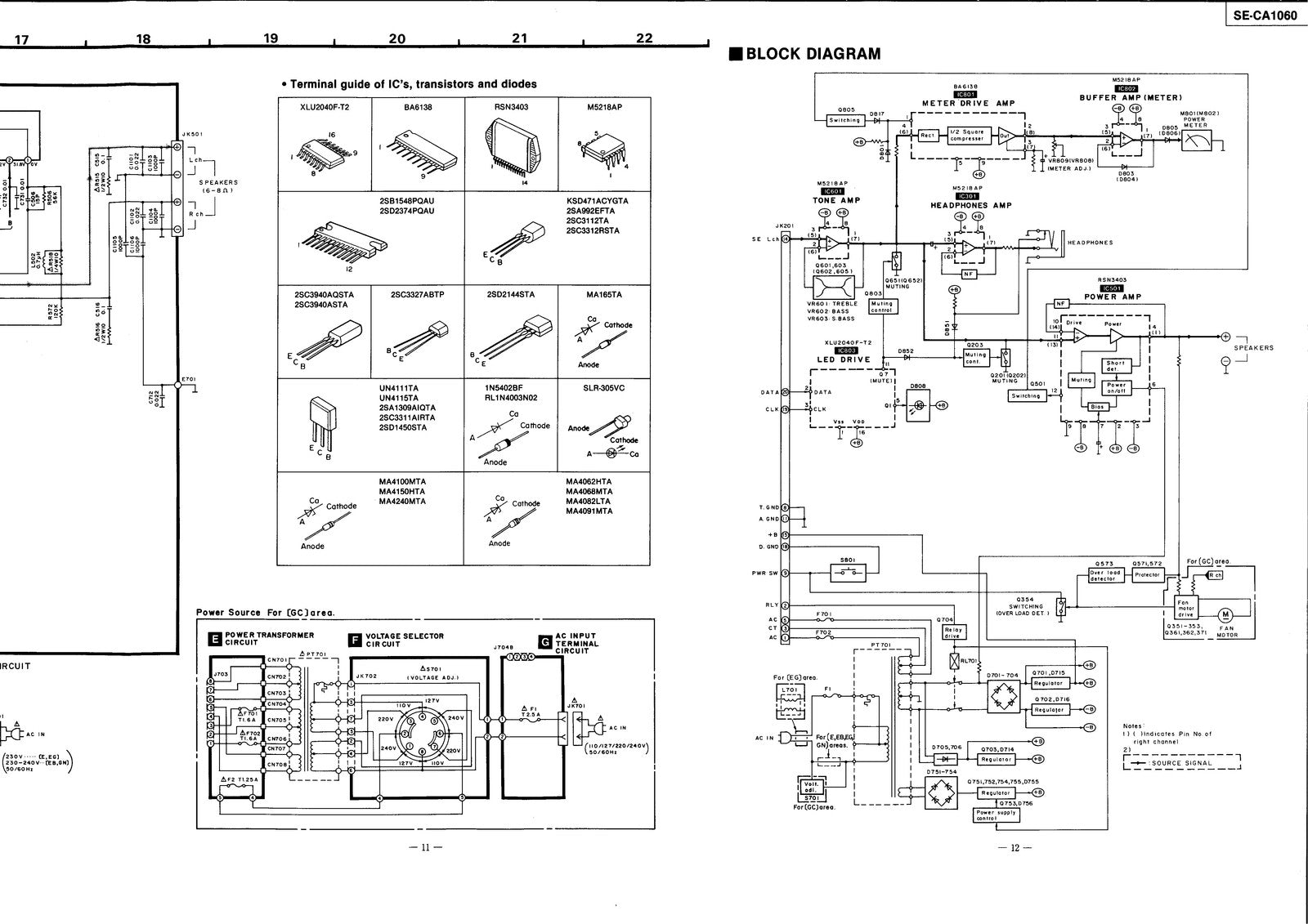 TECHNICS SE-CA1060 Stereo Amplifier Service Manual - WIRE BOUND - TOUGH COVERS