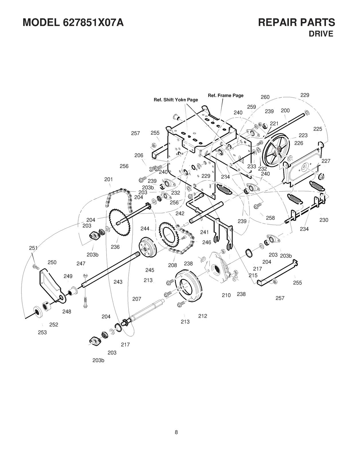 SWISHER 627851X07A Snow Thrower Repair Parts Manual - WIRE BOUND - TOUGH COVERS