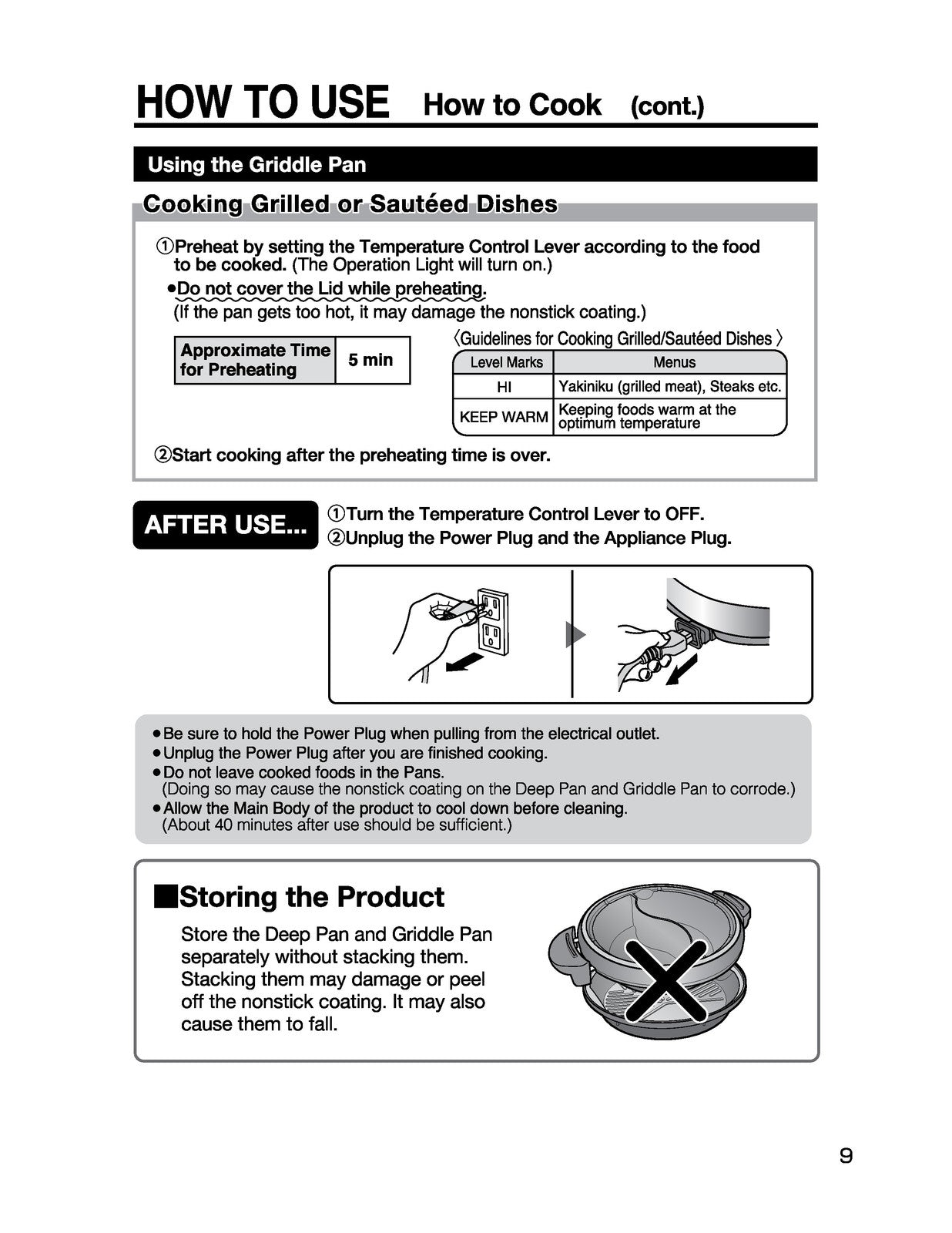 ZOJIRUSHI EP-PFC20 Gourmet dExpert Electric Operating Instructions Manual